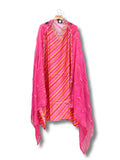 Premium Dola Silk Leheriya Unstitched Suit with Heavy Chiffon Dupatta