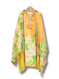 Premium Pure maslin Silk Unstitched Suit with Pure Organza Dupatta