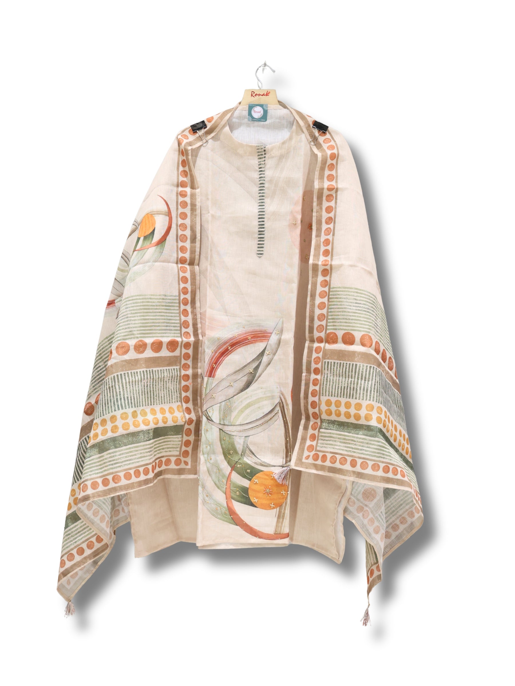 Premium Pure COTTON LILEN Unstitched Suit with