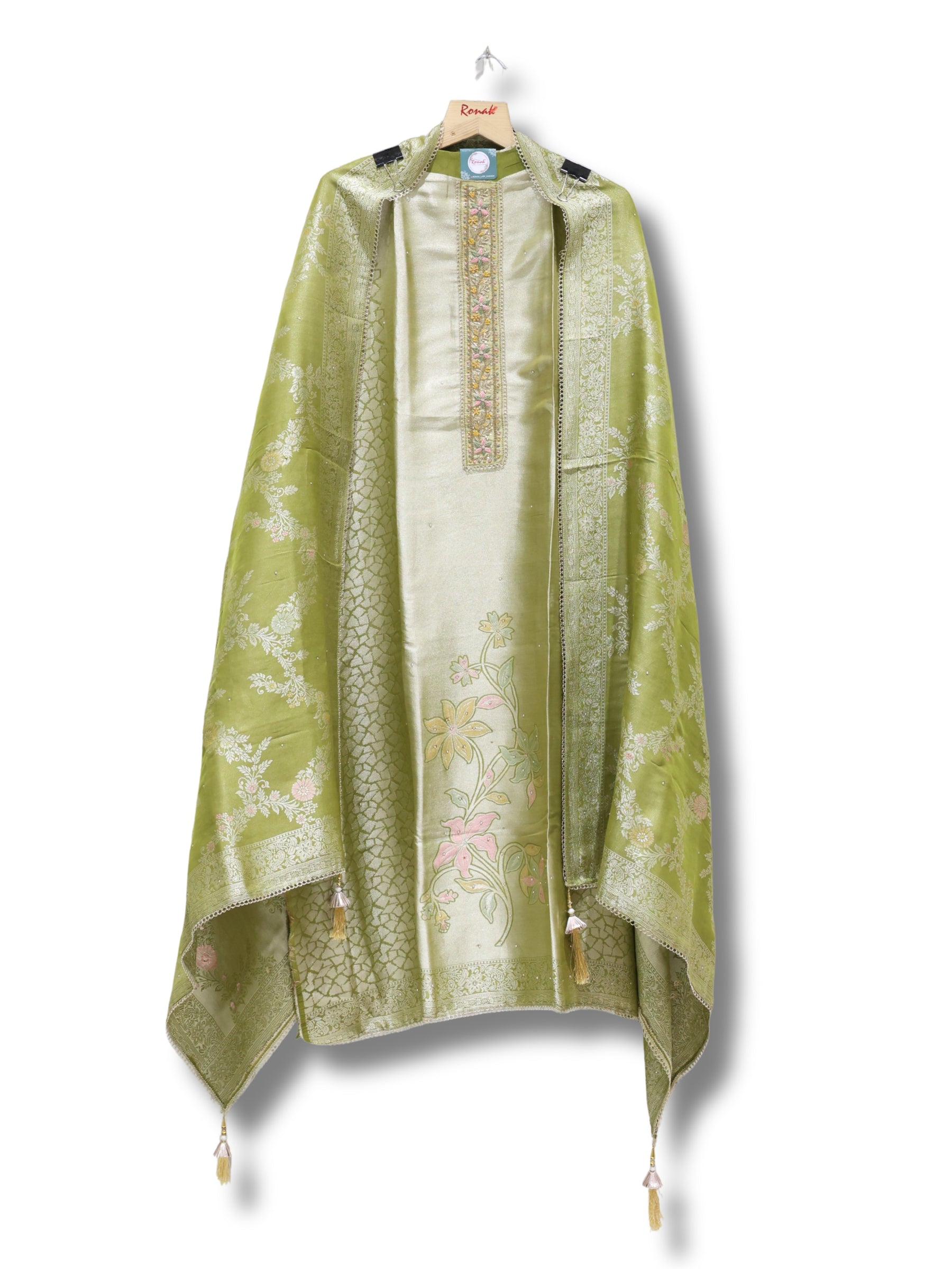 Premium Pure GIRAF SILK Unstitched Suit & Dupatta