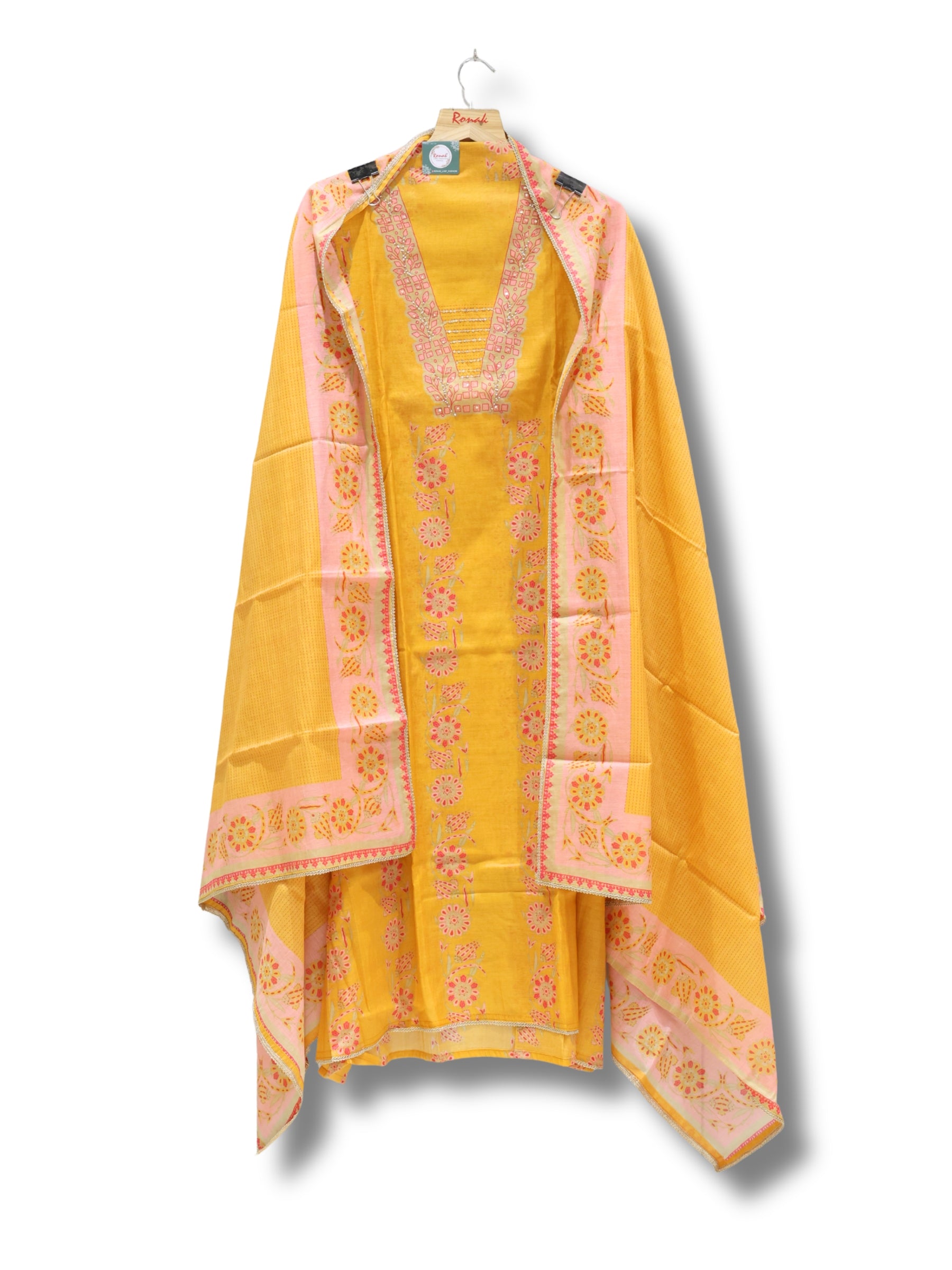 Premium Pure Muslin Digital Print Unstitched Suit with Chiffon Dupatta
