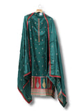 Premium Natural Crepe Unstitched Suit with All-Over Beads Work