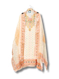 Premium Pure Muslin Unstitched Suit with Pure Organza Dupatta