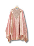 Premium Pure Simmer Unstitched Suit with Heavy Handwork Neck & Simmer Silk Dupatta