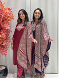 Pure Gajji Silk Suit with Ajrakh Dupatta & Ajrakh Pant