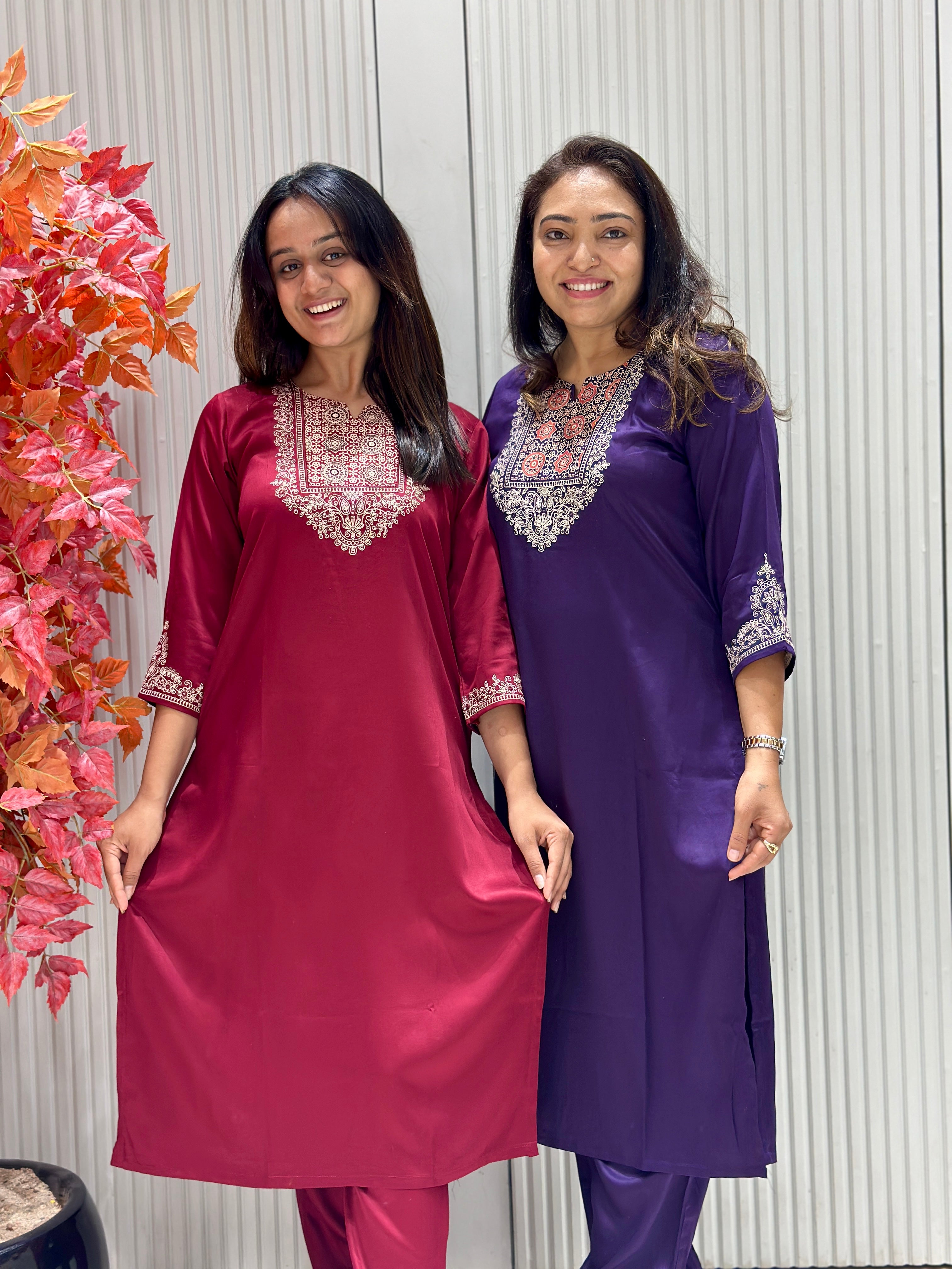 Pure Gajji Silk Suit with Ajrakh Dupatta & Ajrakh Pant