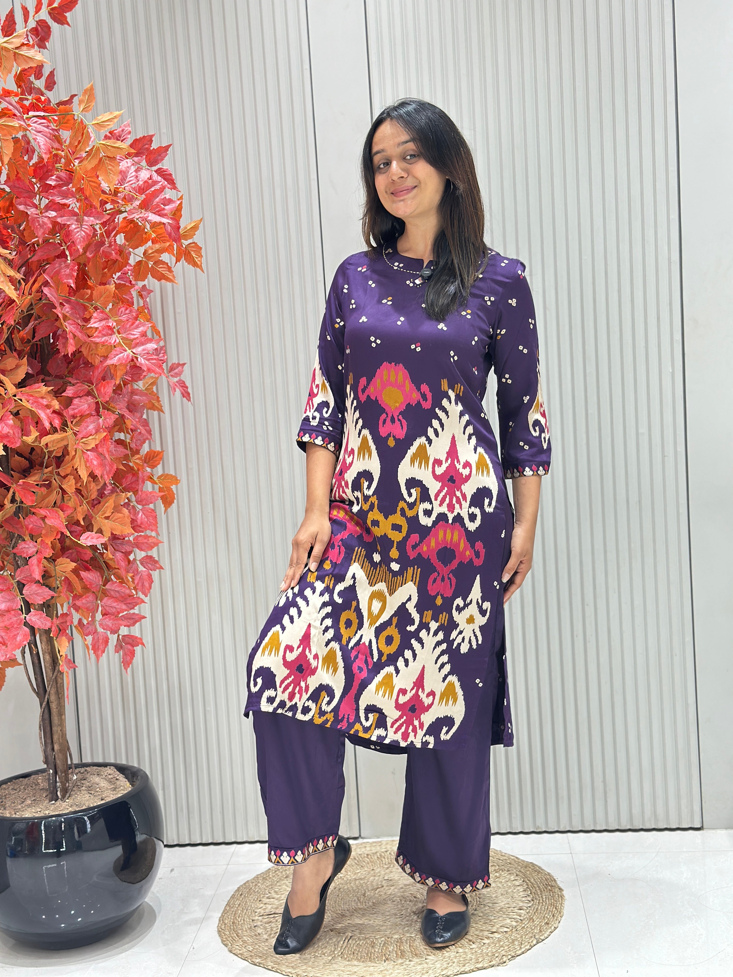 Pure Gajji Silk Kurta with Palazzo Two-Piece Set