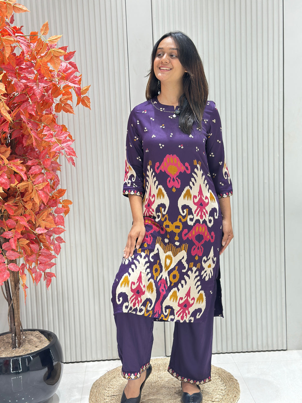 Pure Gajji Silk Kurta with Palazzo Two-Piece Set