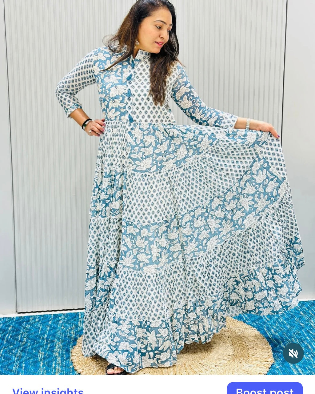 Premium Mal Cotton Flared Gown