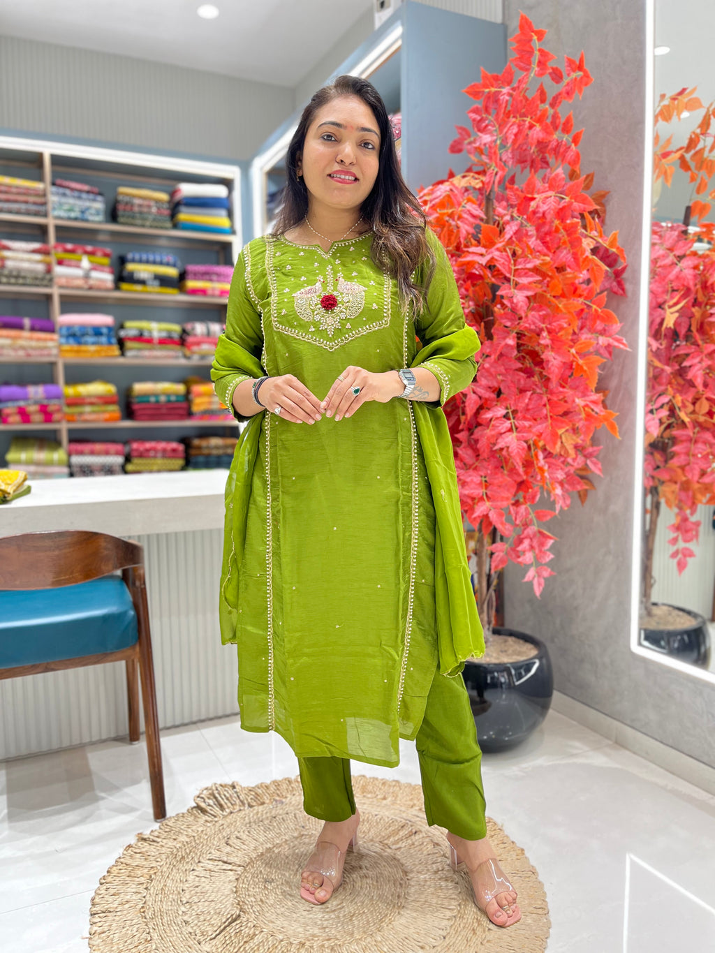 Pure Dola Silk Straight Cut suit