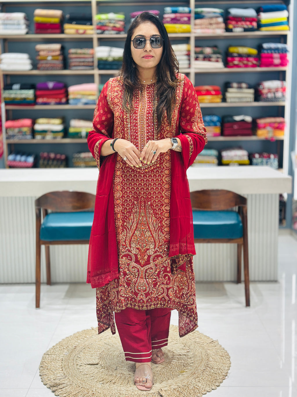 Pure Crepe Digital Print Suit