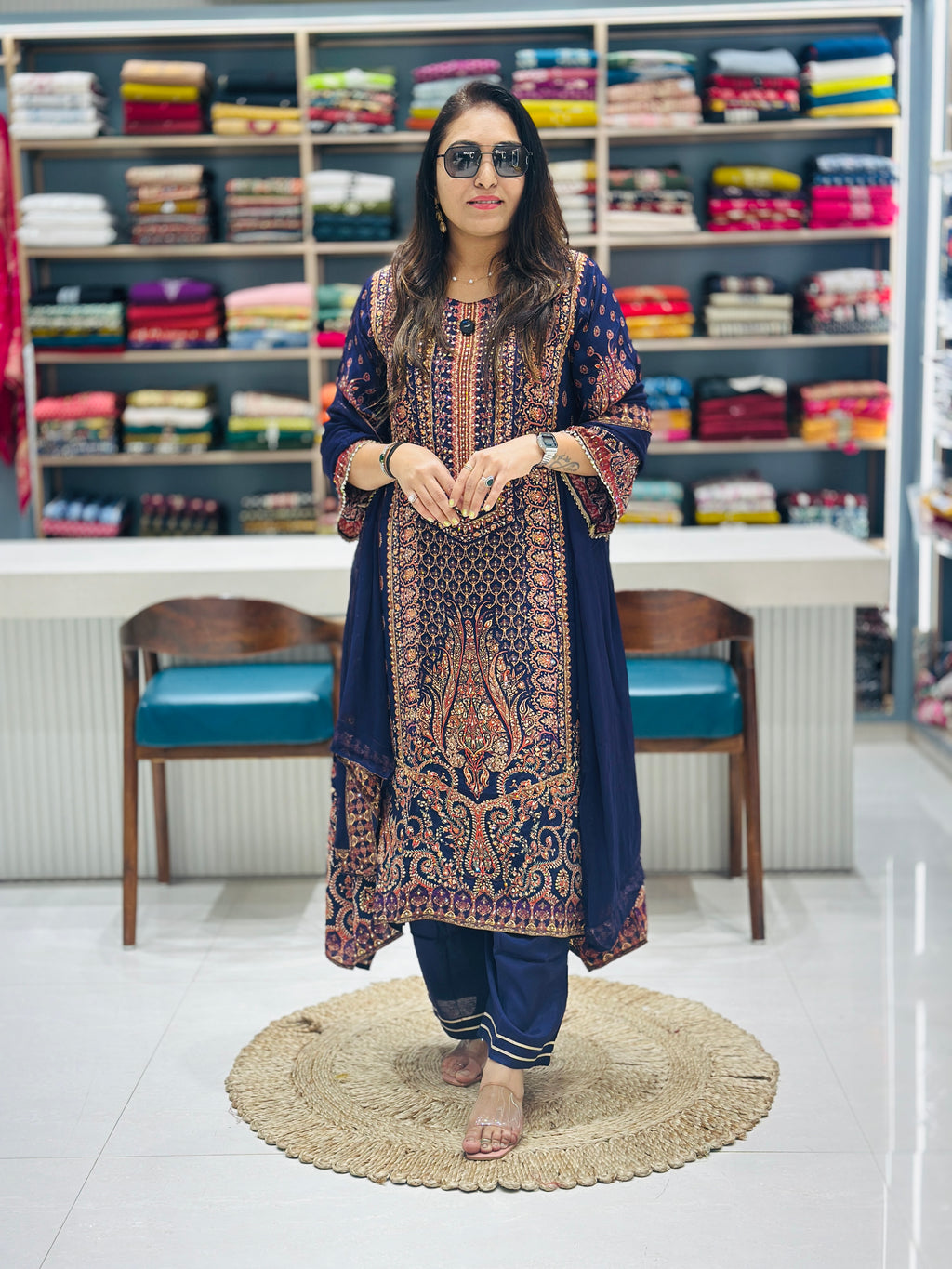 Pure Crepe Digital Print Suit
