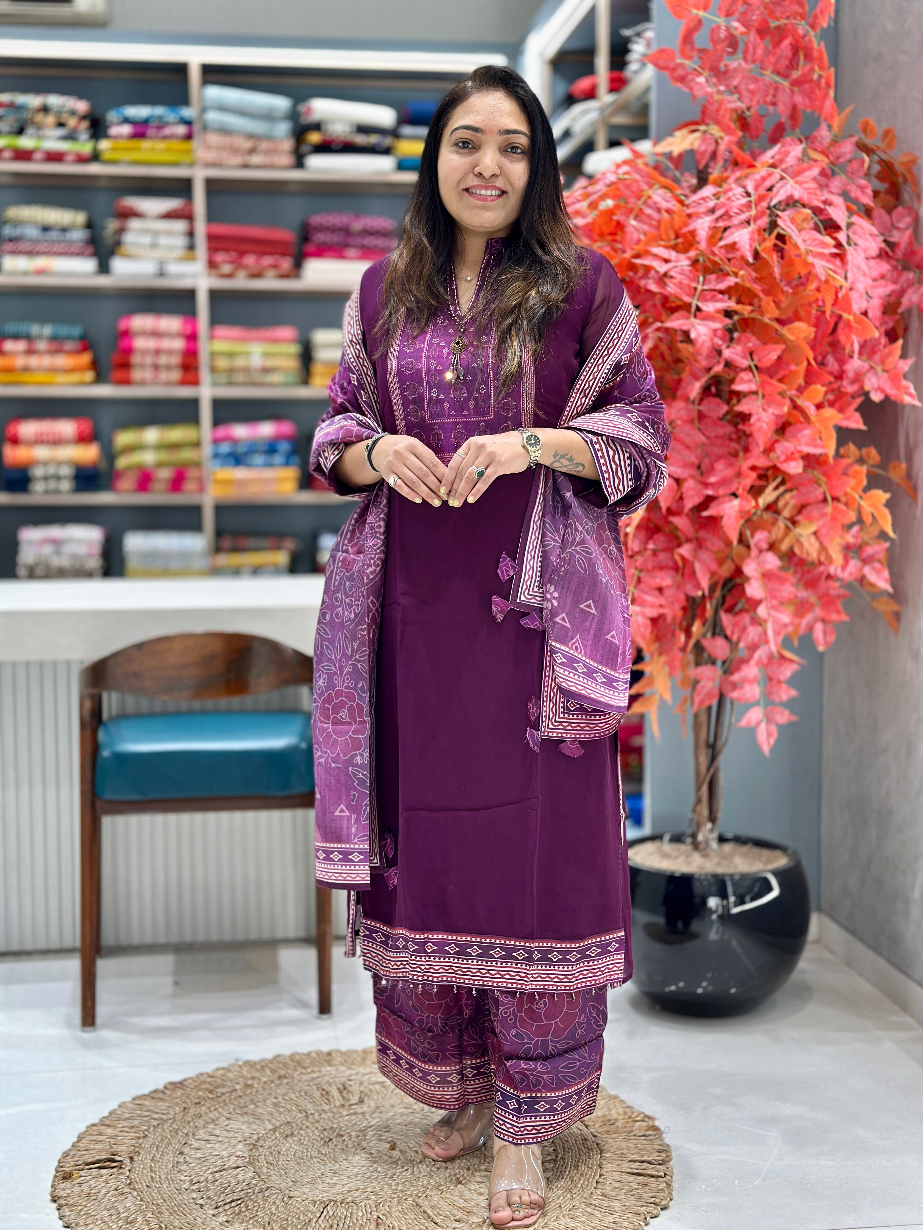 Pure Georgette A-Line suit