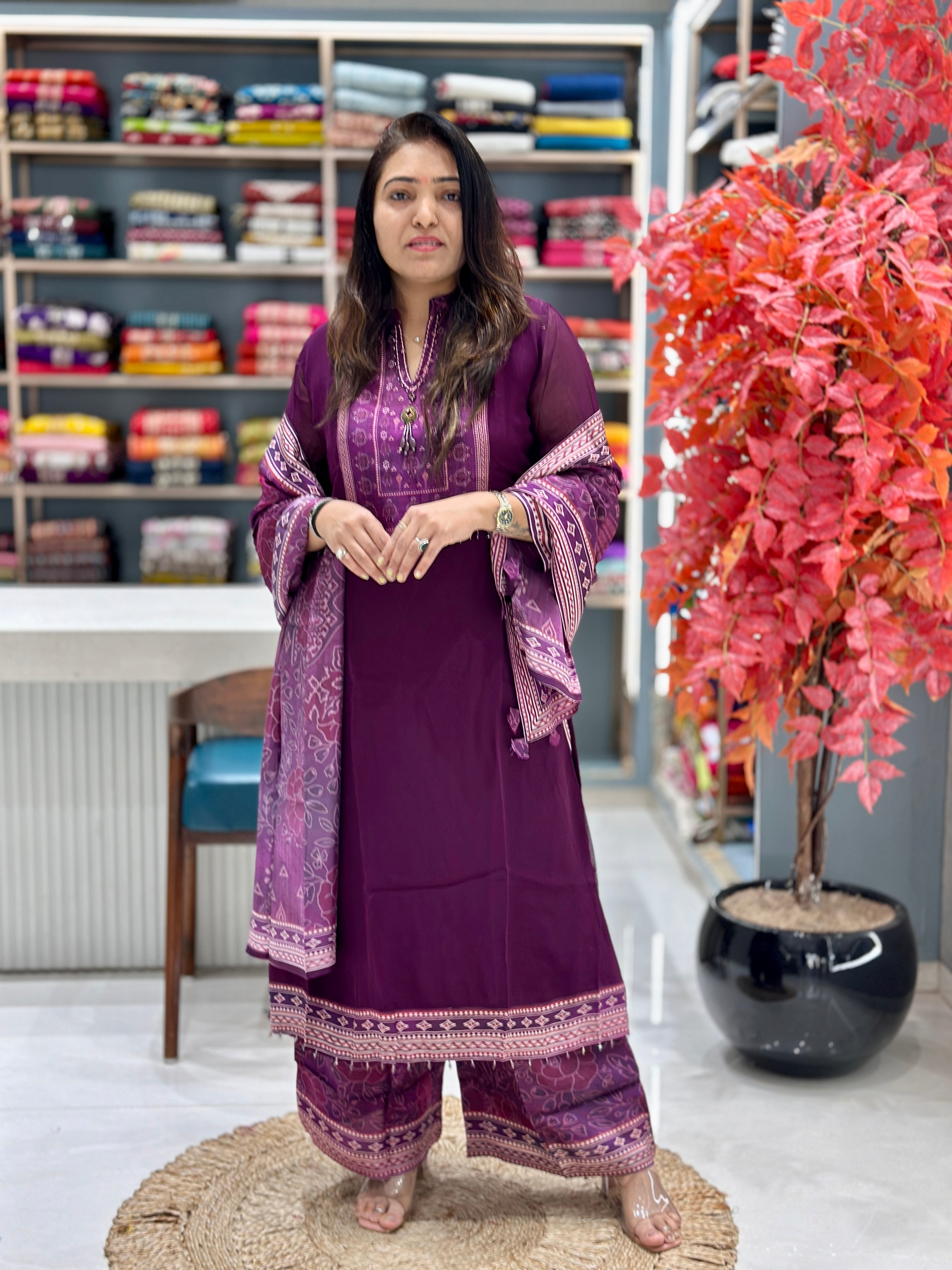 Pure Georgette A-Line suit