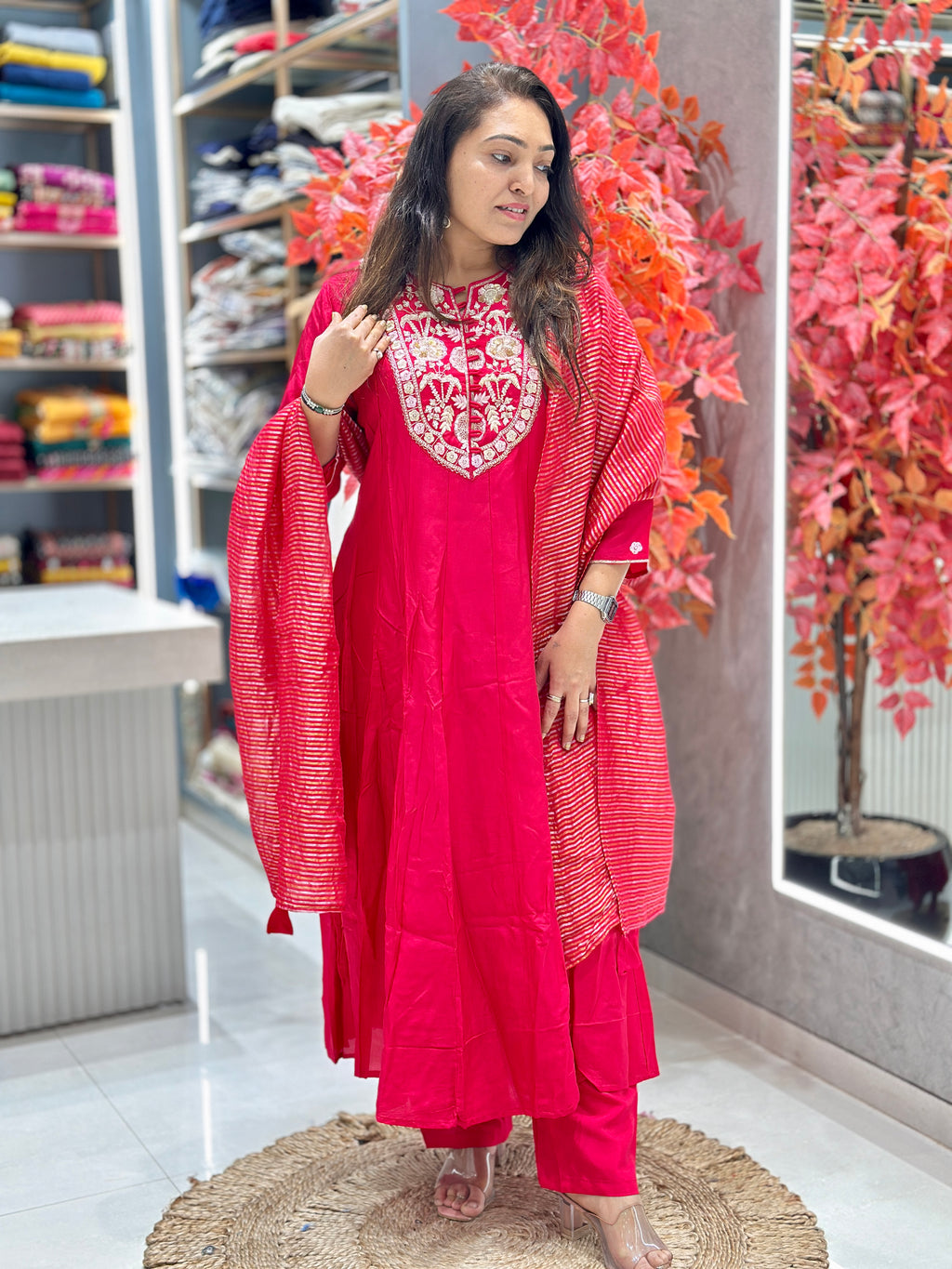 Pure Dola Silk Anarkali suit