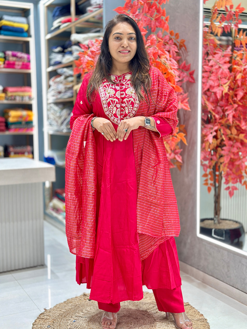 Pure Dola Silk Anarkali suit