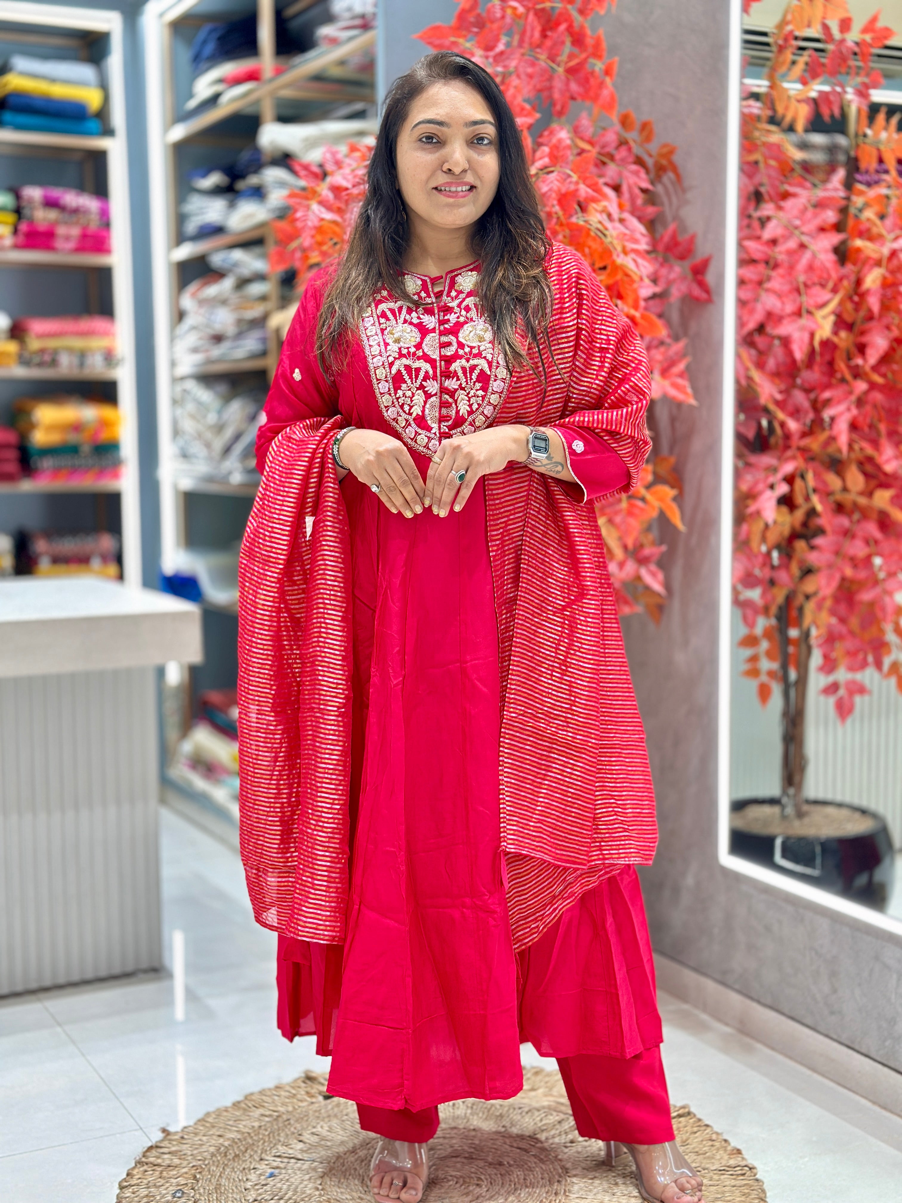 Pure Dola Silk Anarkali suit
