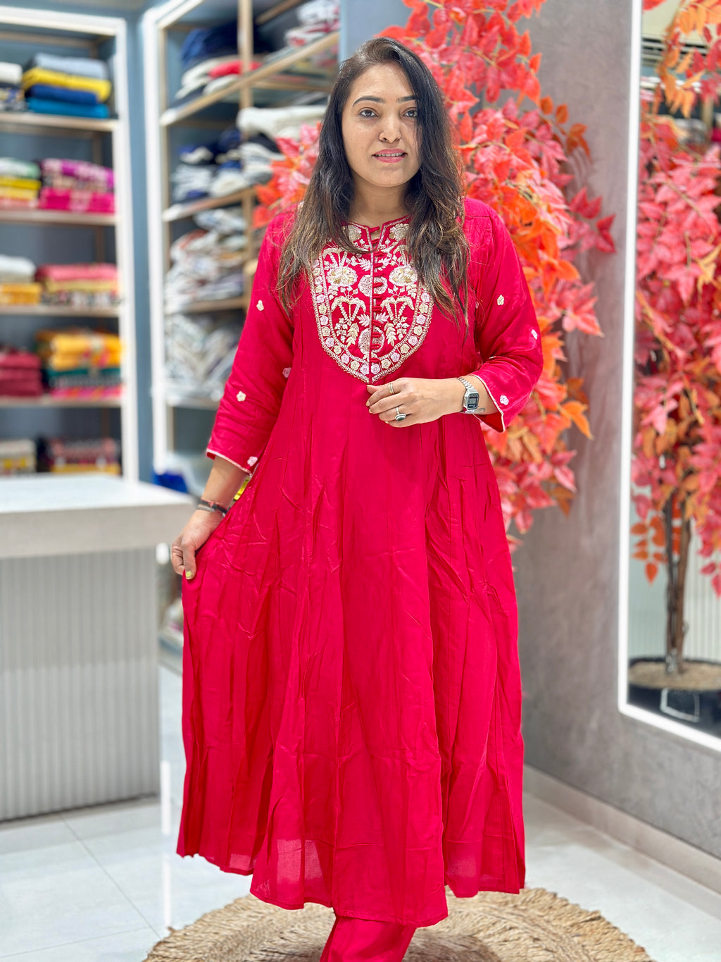 Pure Dola Silk Anarkali suit