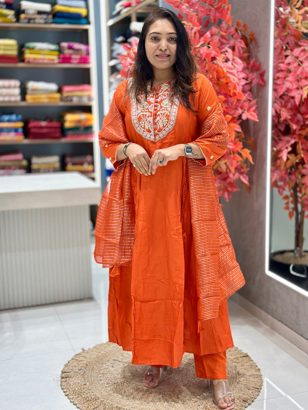 Pure Dola Silk Anarkali suit