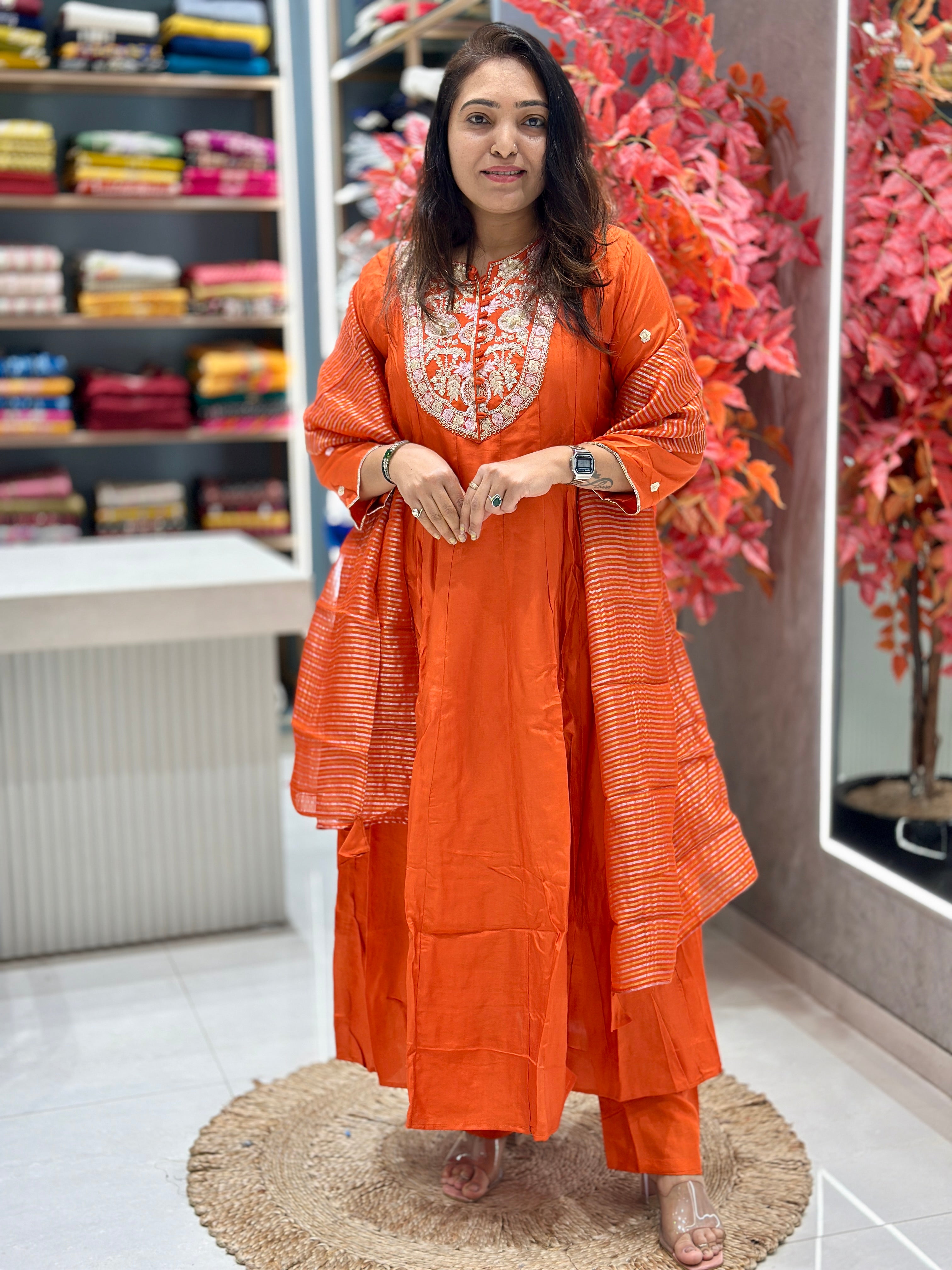Pure Dola Silk Anarkali suit