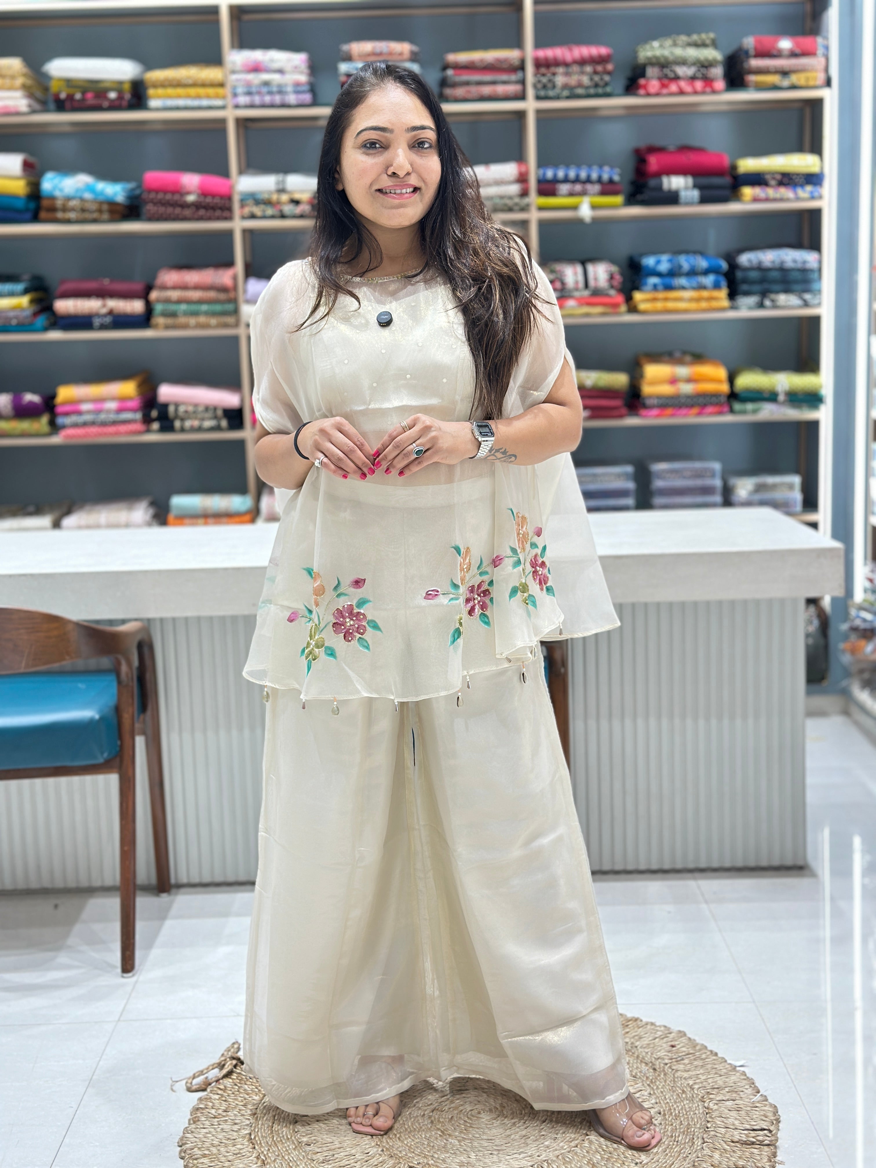 Pure Summer Co-ord Set with Spaghetti Inner Palazzo