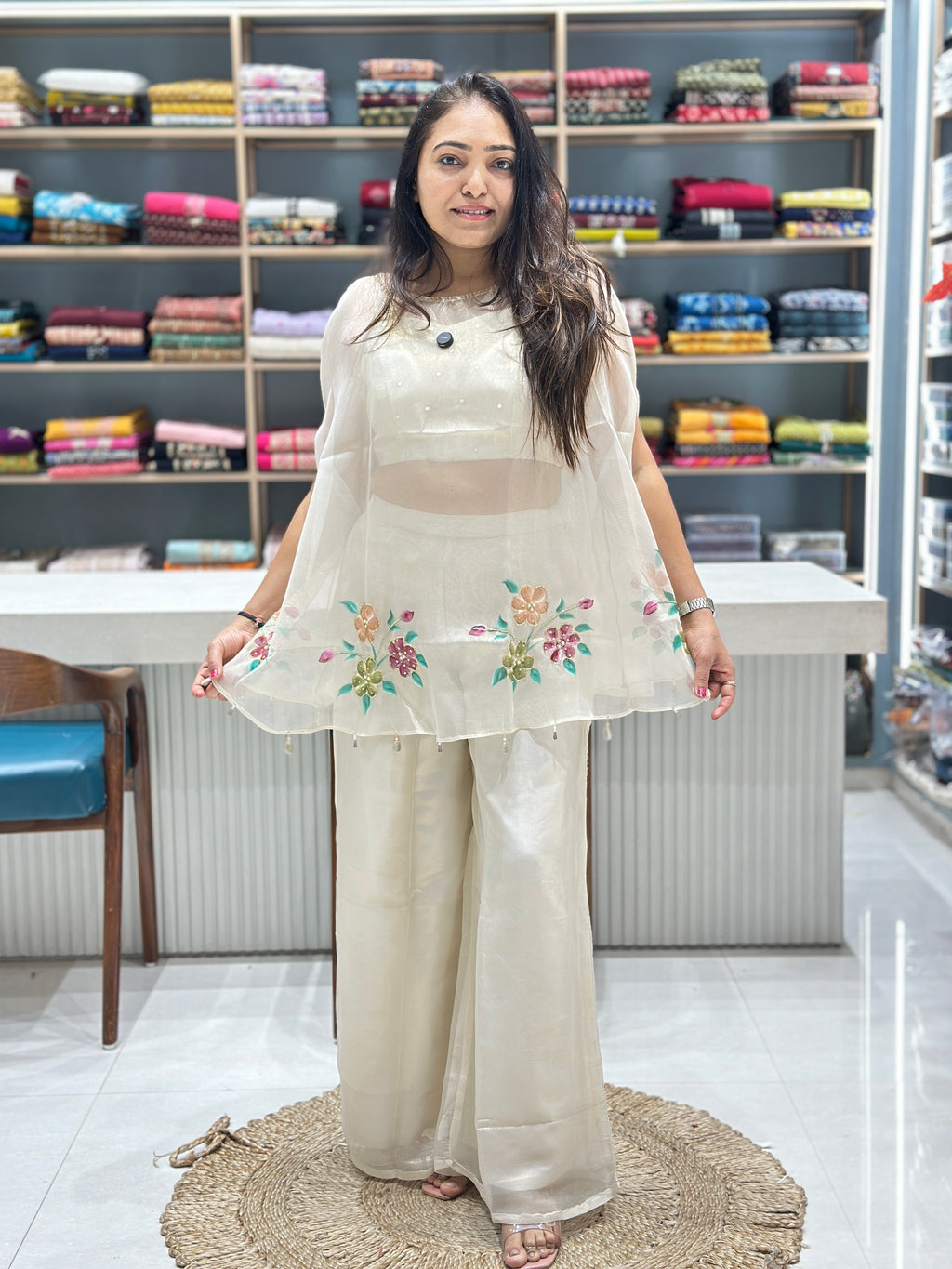 Pure Summer Co-ord Set with Spaghetti Inner Palazzo