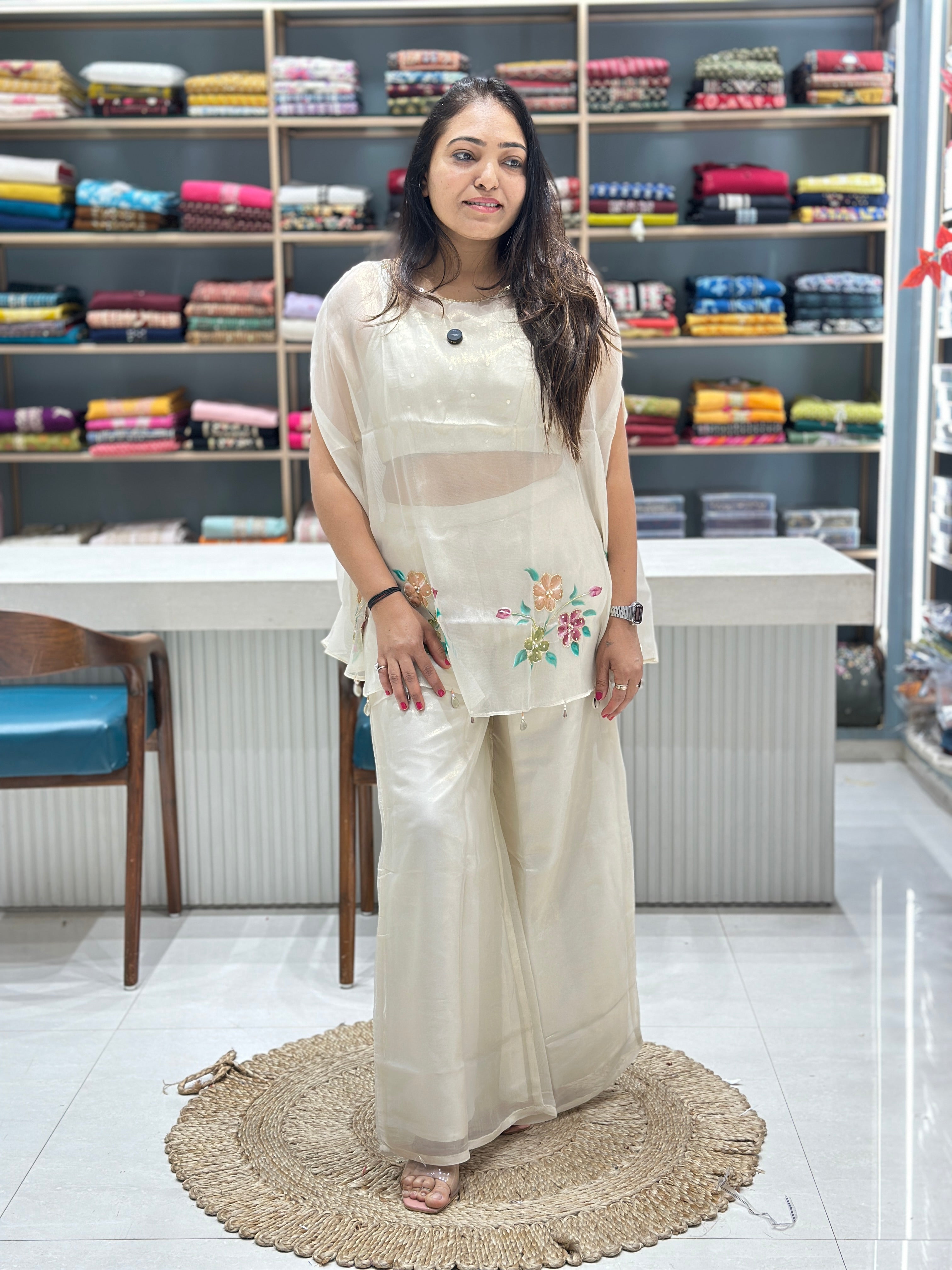 Pure Summer Co-ord Set with Spaghetti Inner Palazzo