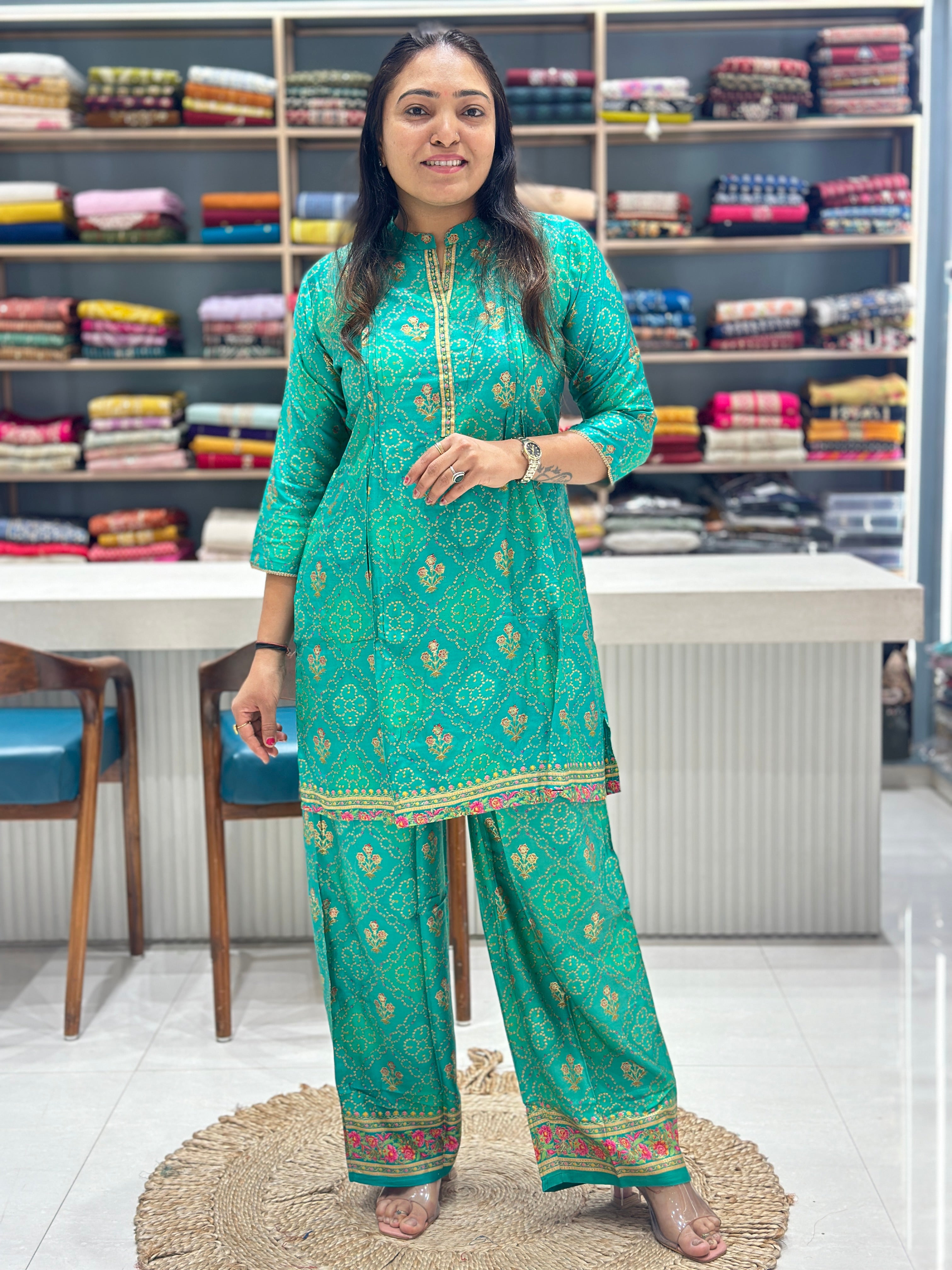 Pure Gajji Silk Co-ord Set