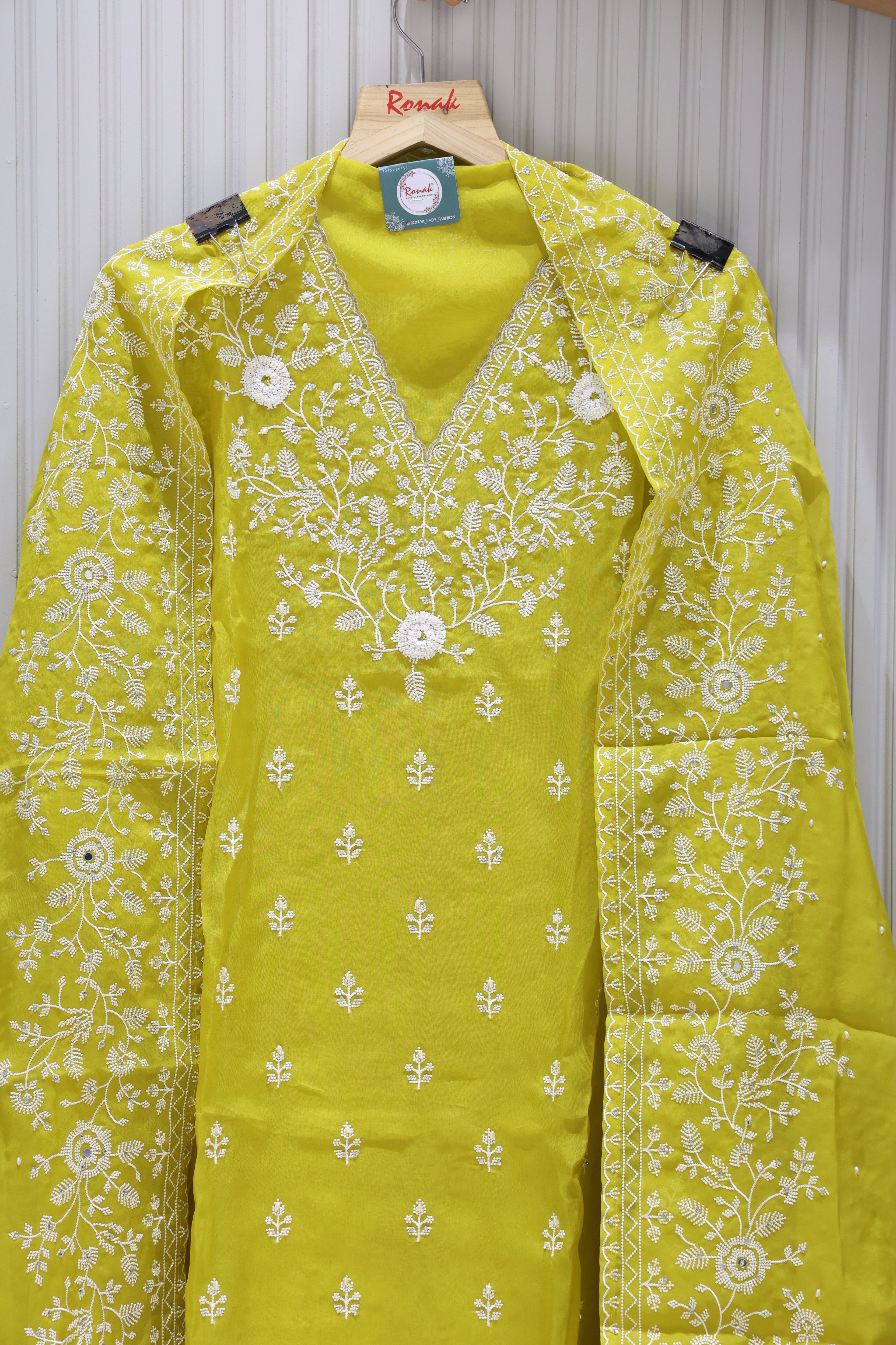 Premium Pure Organza Unstitched Suit with All-Over Beautiful Work