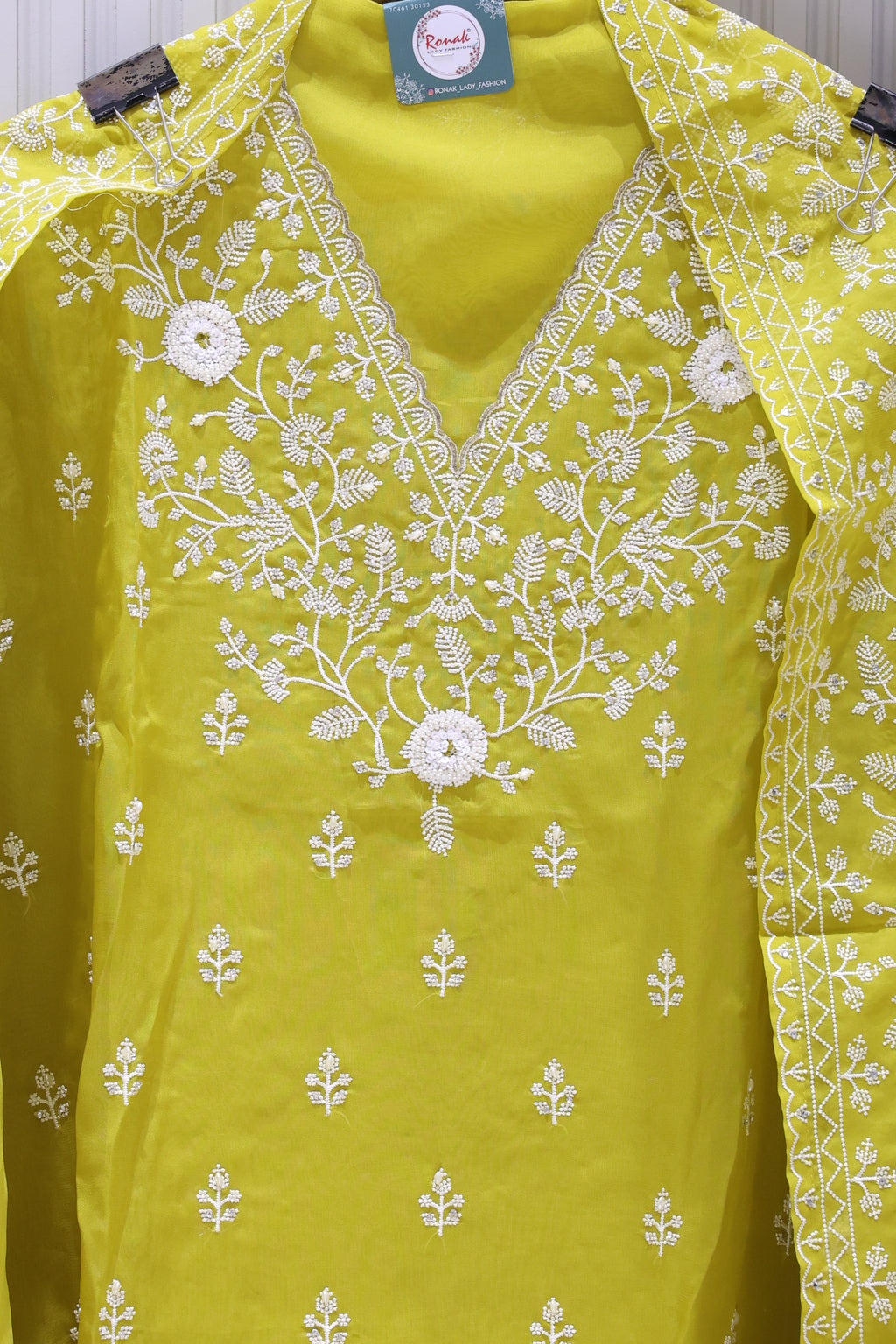 Premium Pure Organza Unstitched Suit with All-Over Beautiful Work
