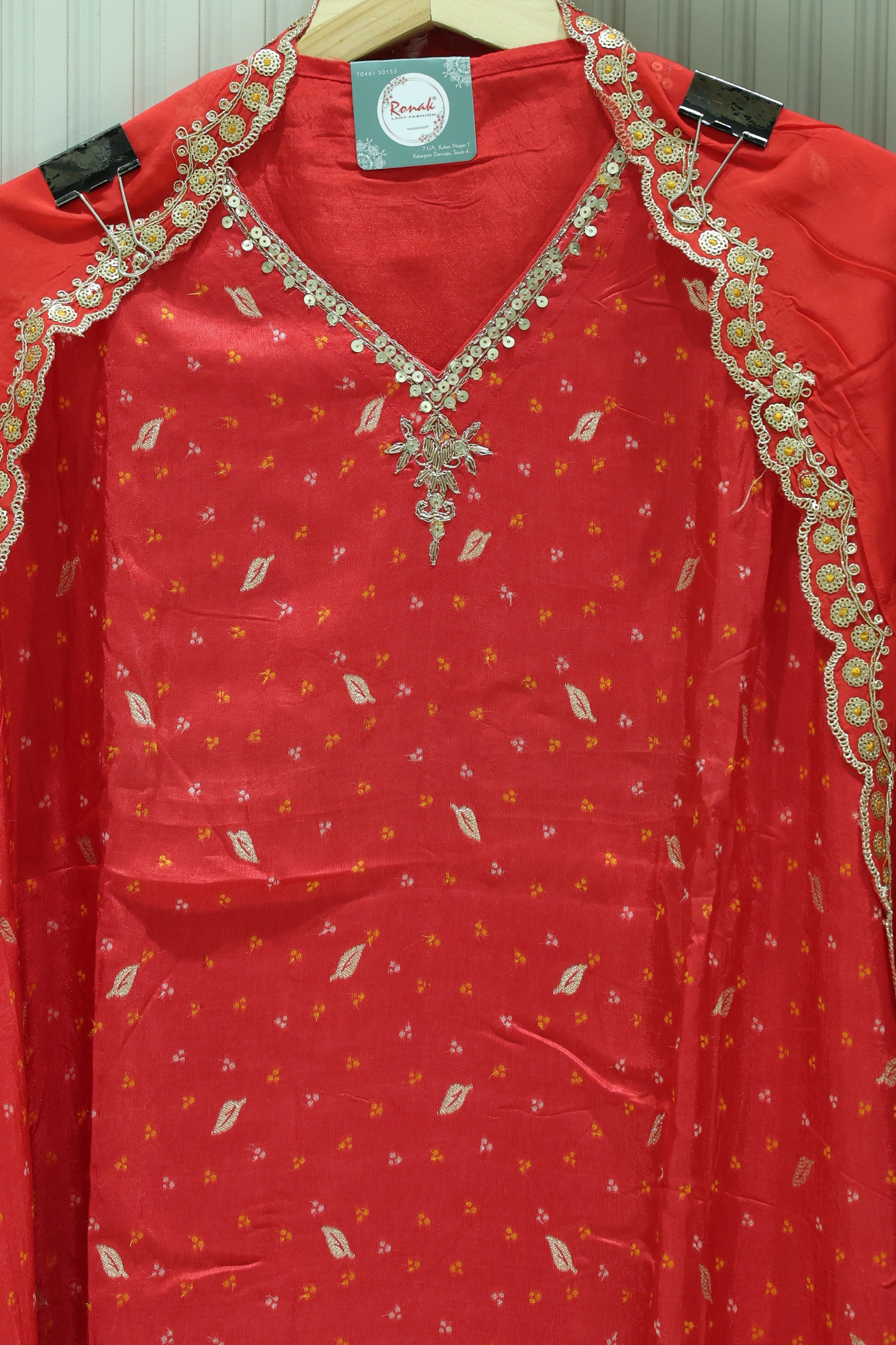 Premium Pure Georgette Unstitched Suit with Kashmiri Work & Dupatta