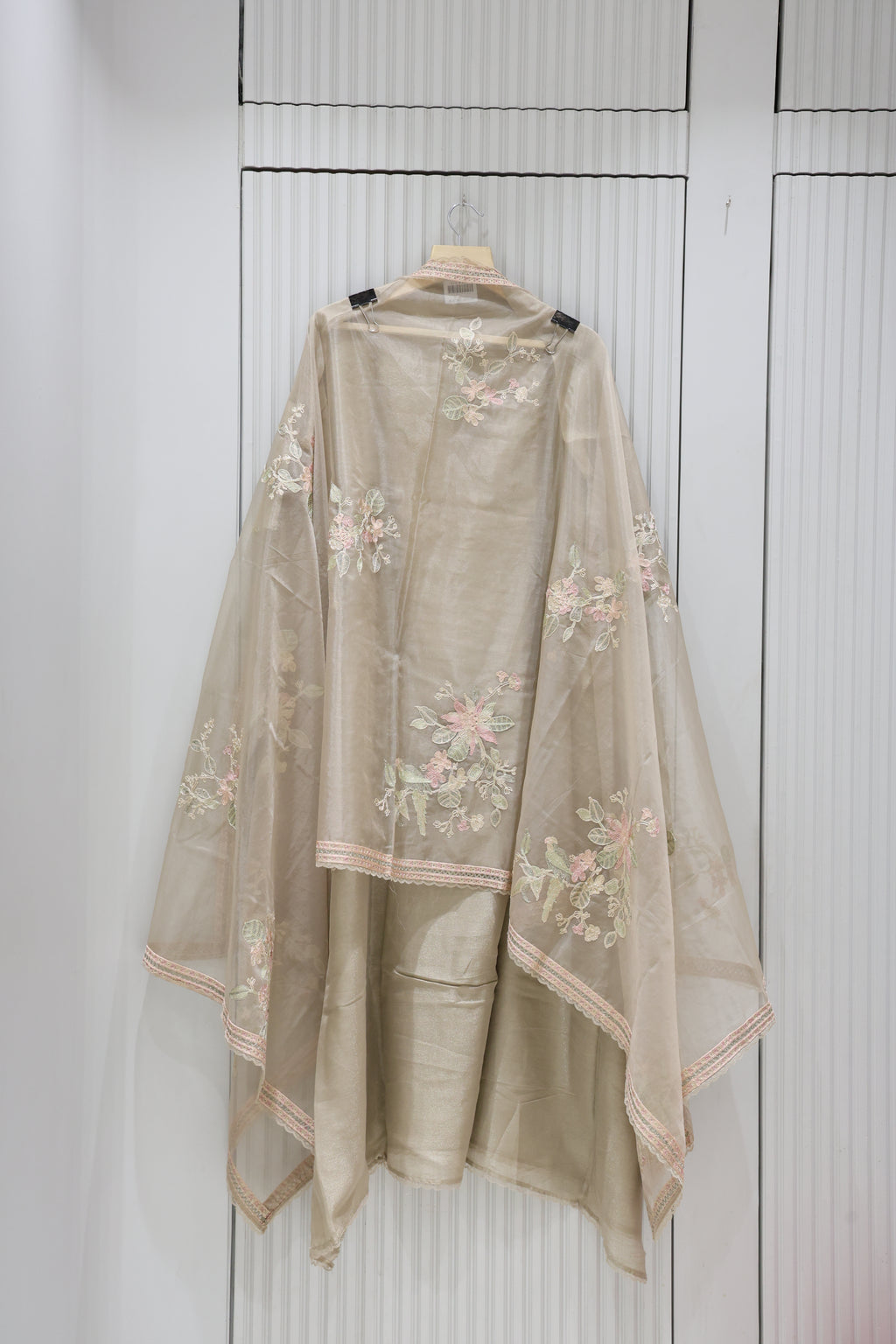 Premium Dola Silk Suit with Jardosi Neck Work & Heavy Bandhej Dupatta