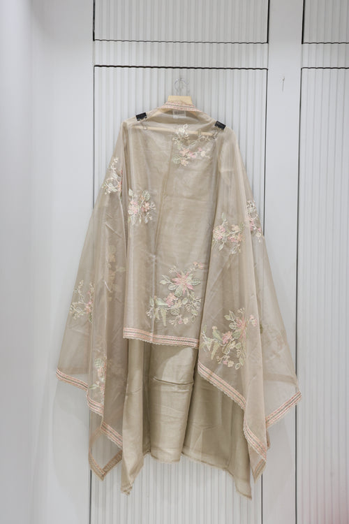 Premium Dola Silk Suit with Jardosi Neck Work & Heavy Bandhej Dupatta