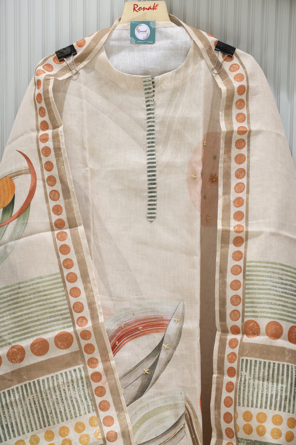 Premium Pure COTTON LILEN Unstitched Suit with