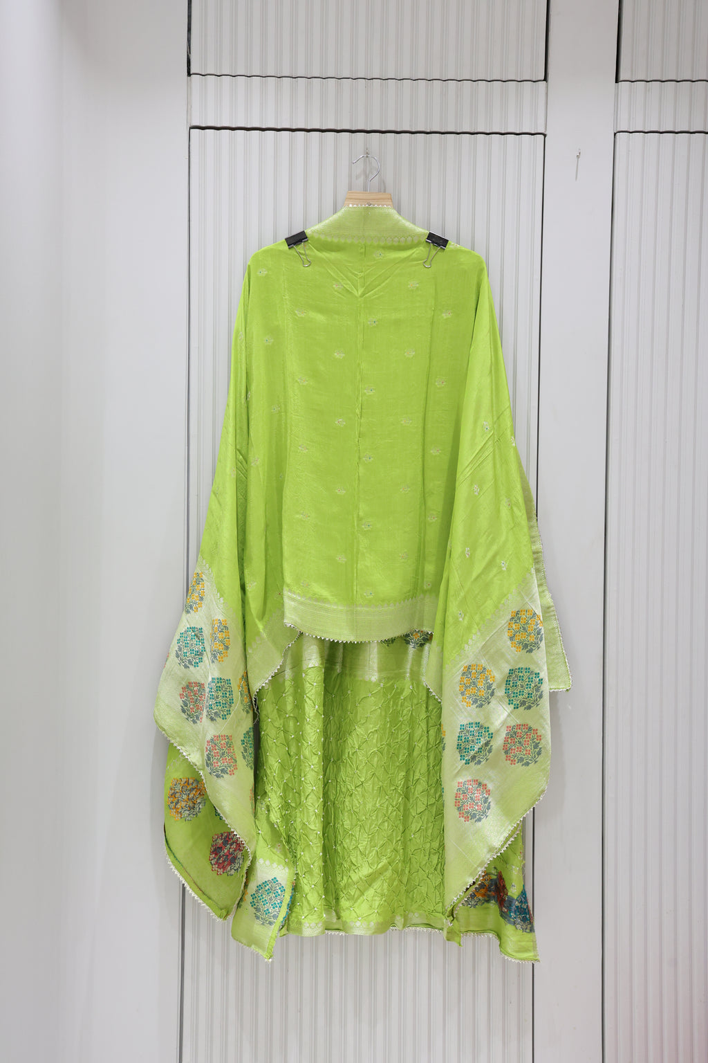 Premium Original Bandhej Pure Silk Suit with Banarasi Silk Dupatta