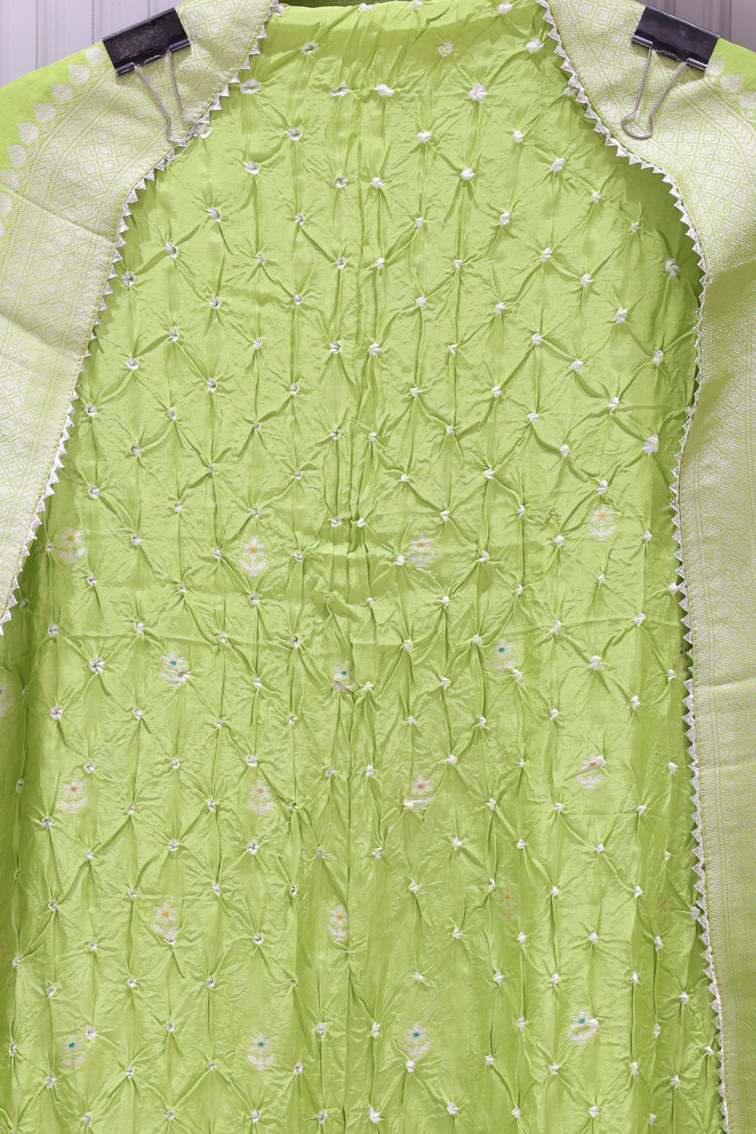 Premium Original Bandhej Pure Silk Suit with Banarasi Silk Dupatta