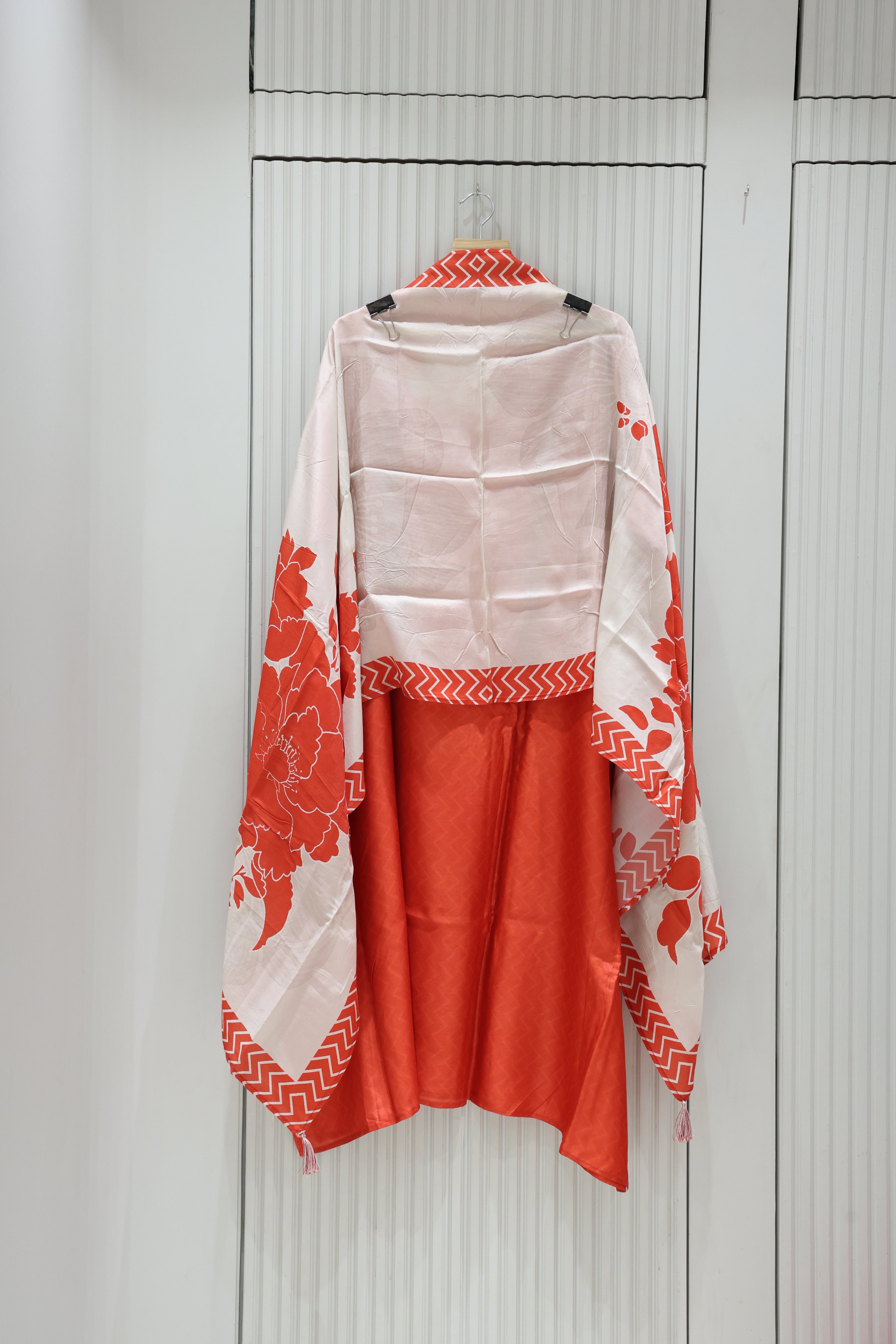 Premium Pure Silk Unstitched Suit with Gota Patti Work & Pure Chiffon Dupatta