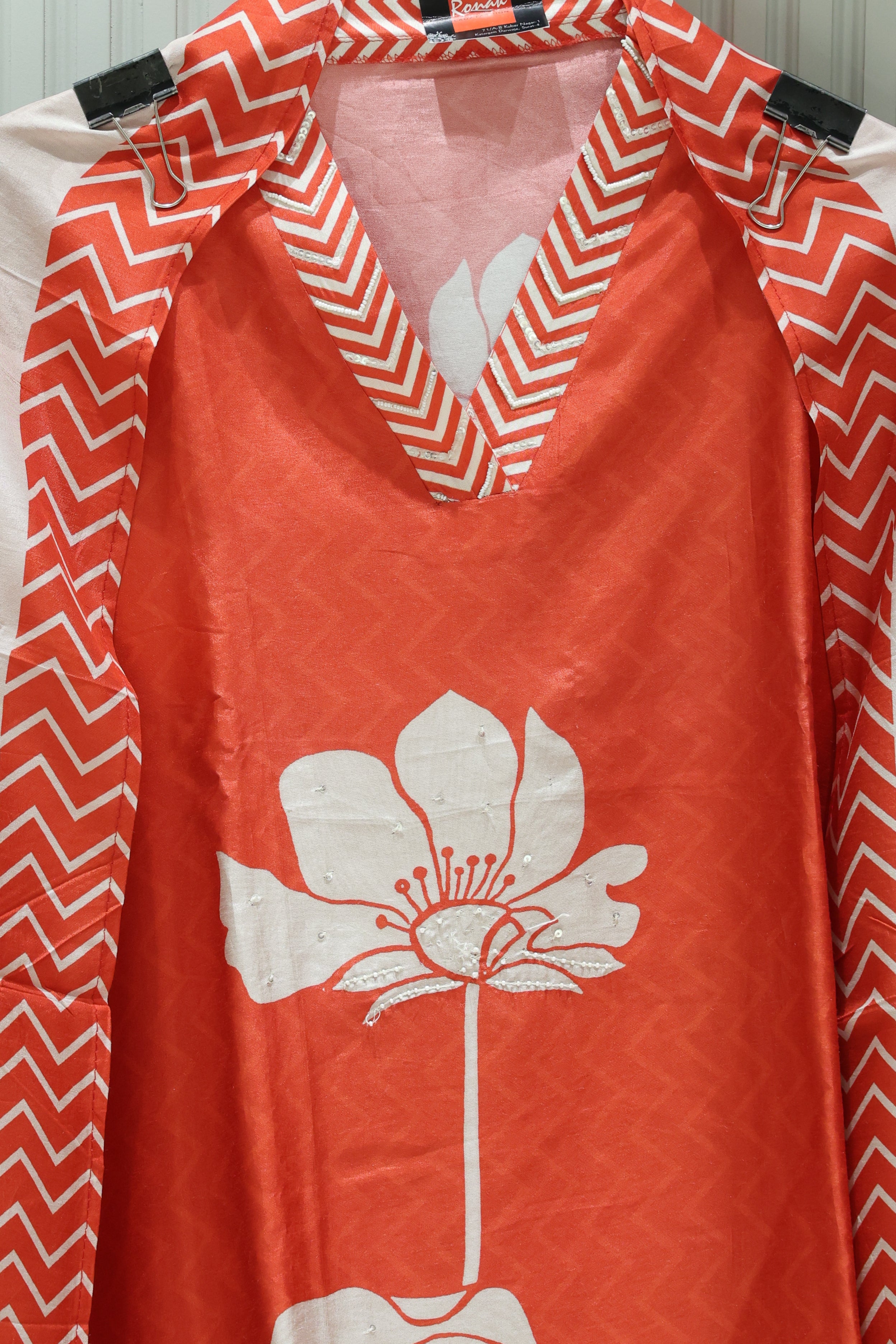 Premium Pure Silk Unstitched Suit with Gota Patti Work & Pure Chiffon Dupatta