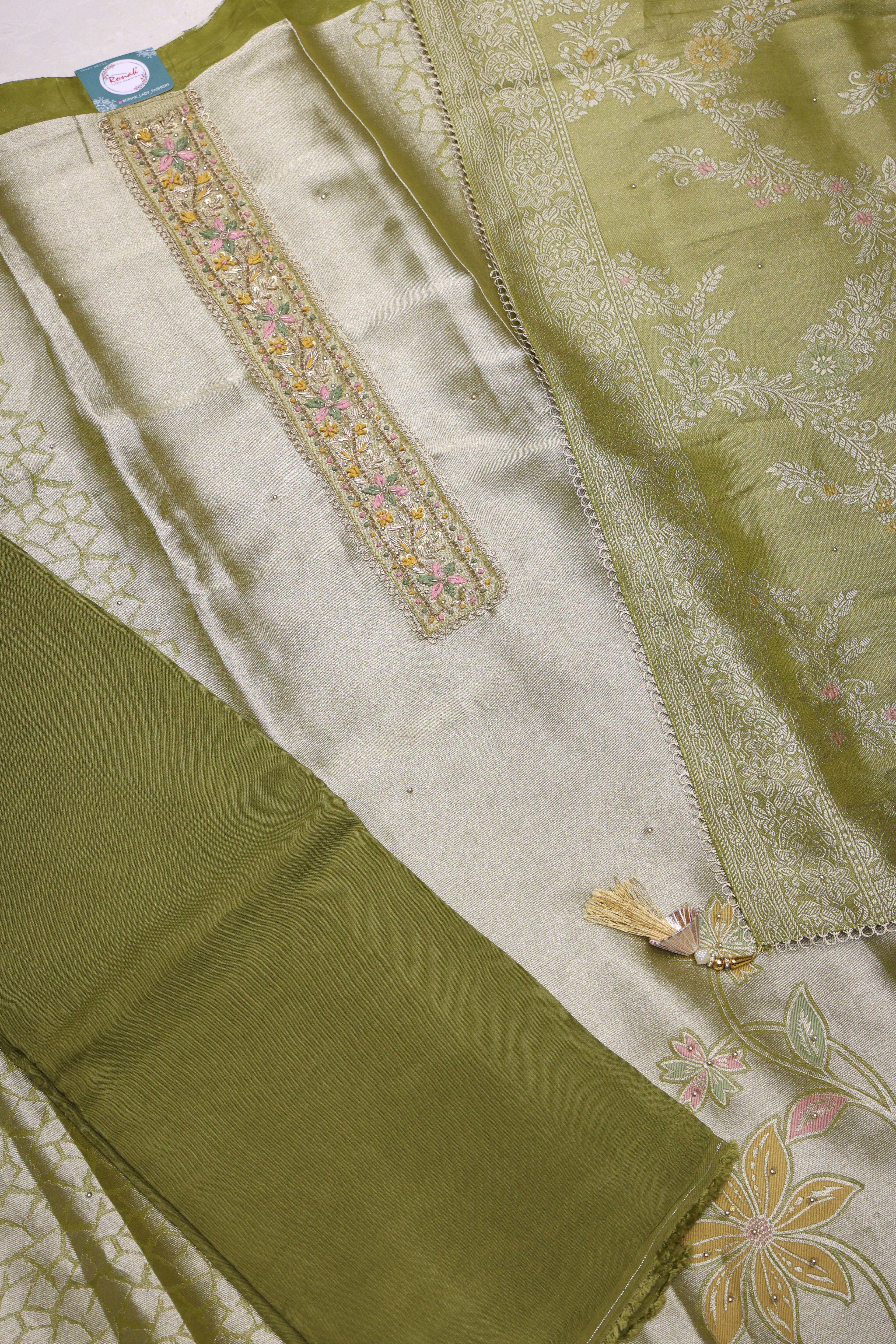 Premium Pure GIRAF SILK Unstitched Suit & Dupatta