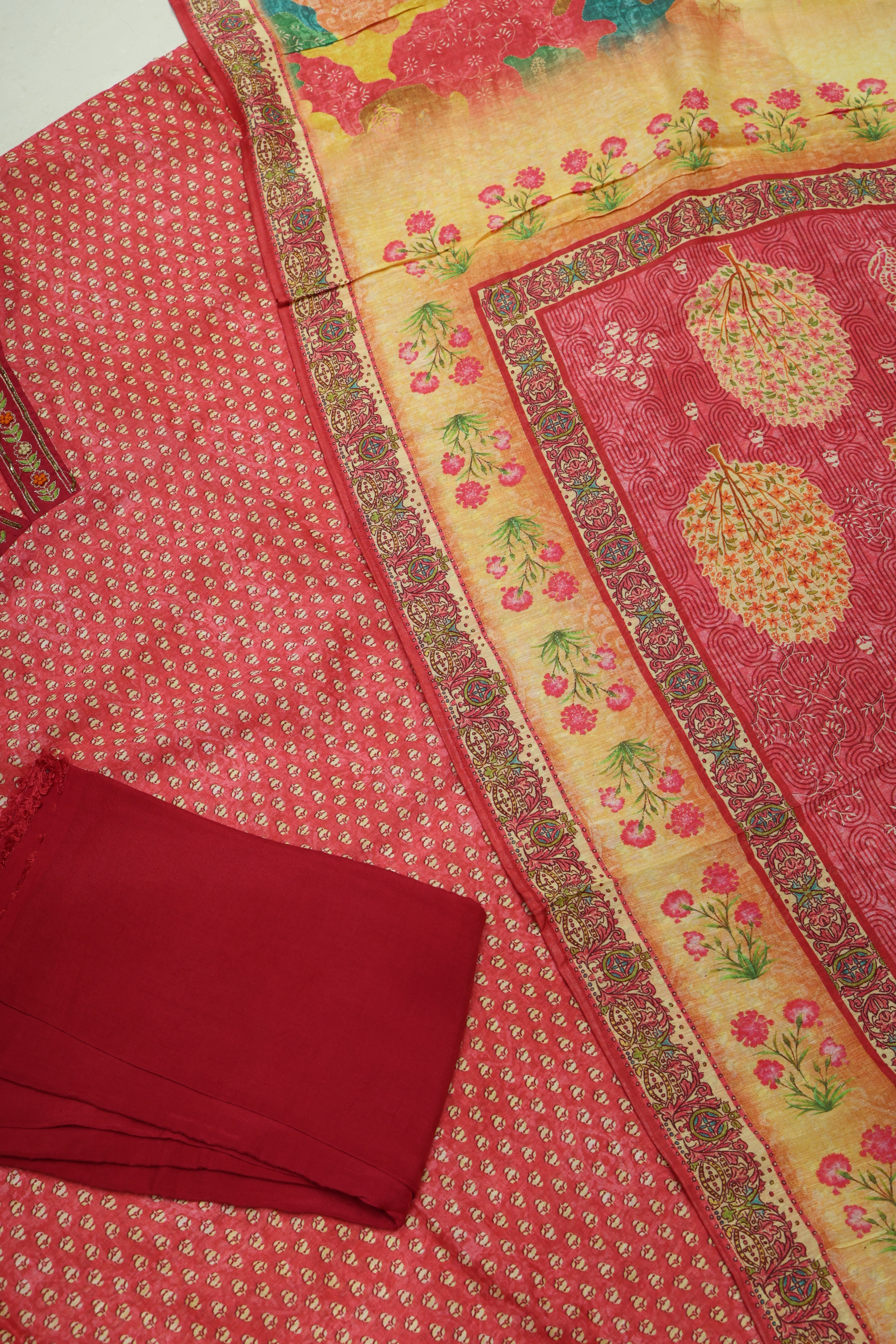 Premium Pure lilen Unstitched Suit with dupatta also lilen