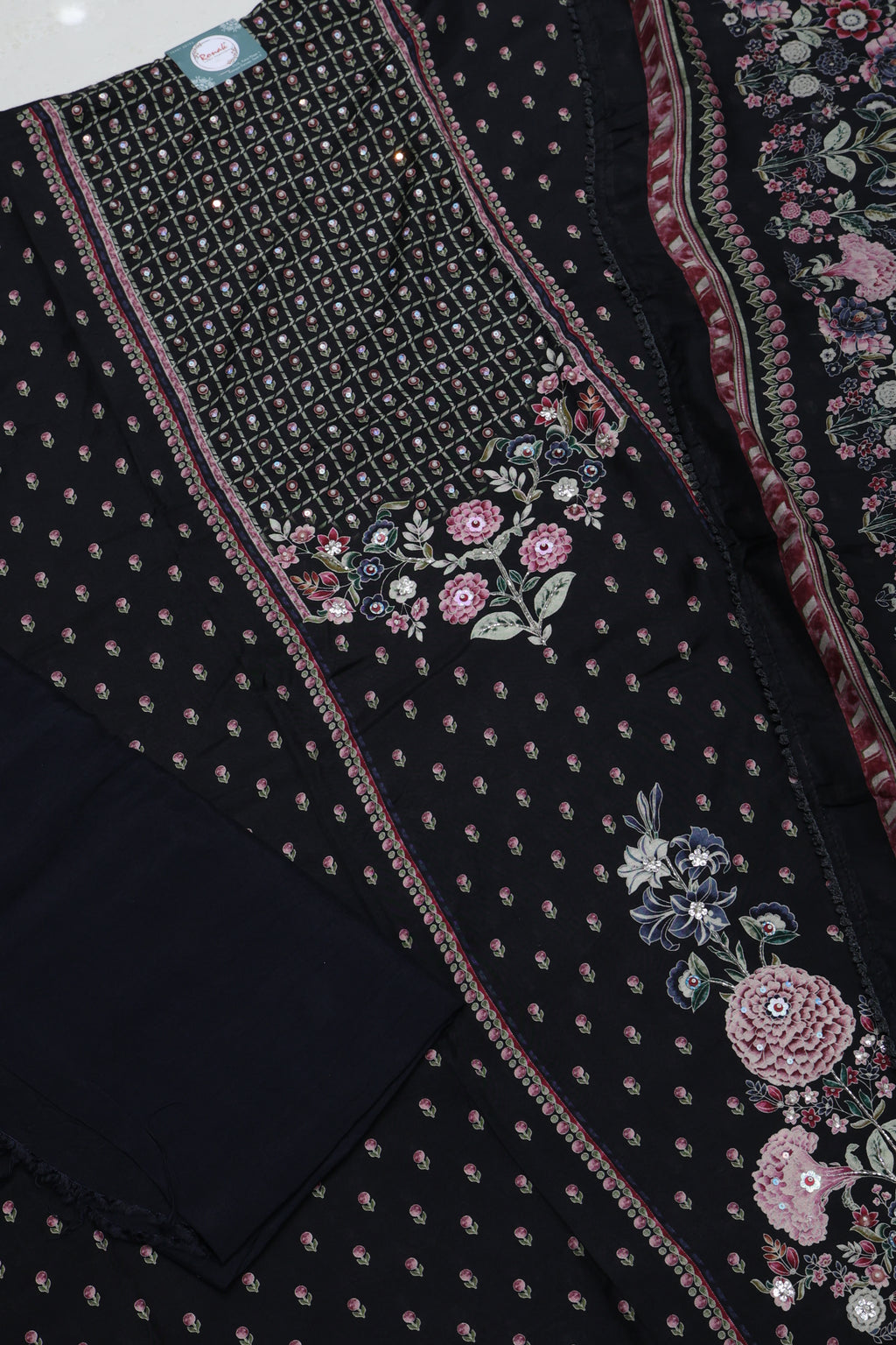 Premium Pure MASLIN Silk Unstitched Suit & Dupatta
