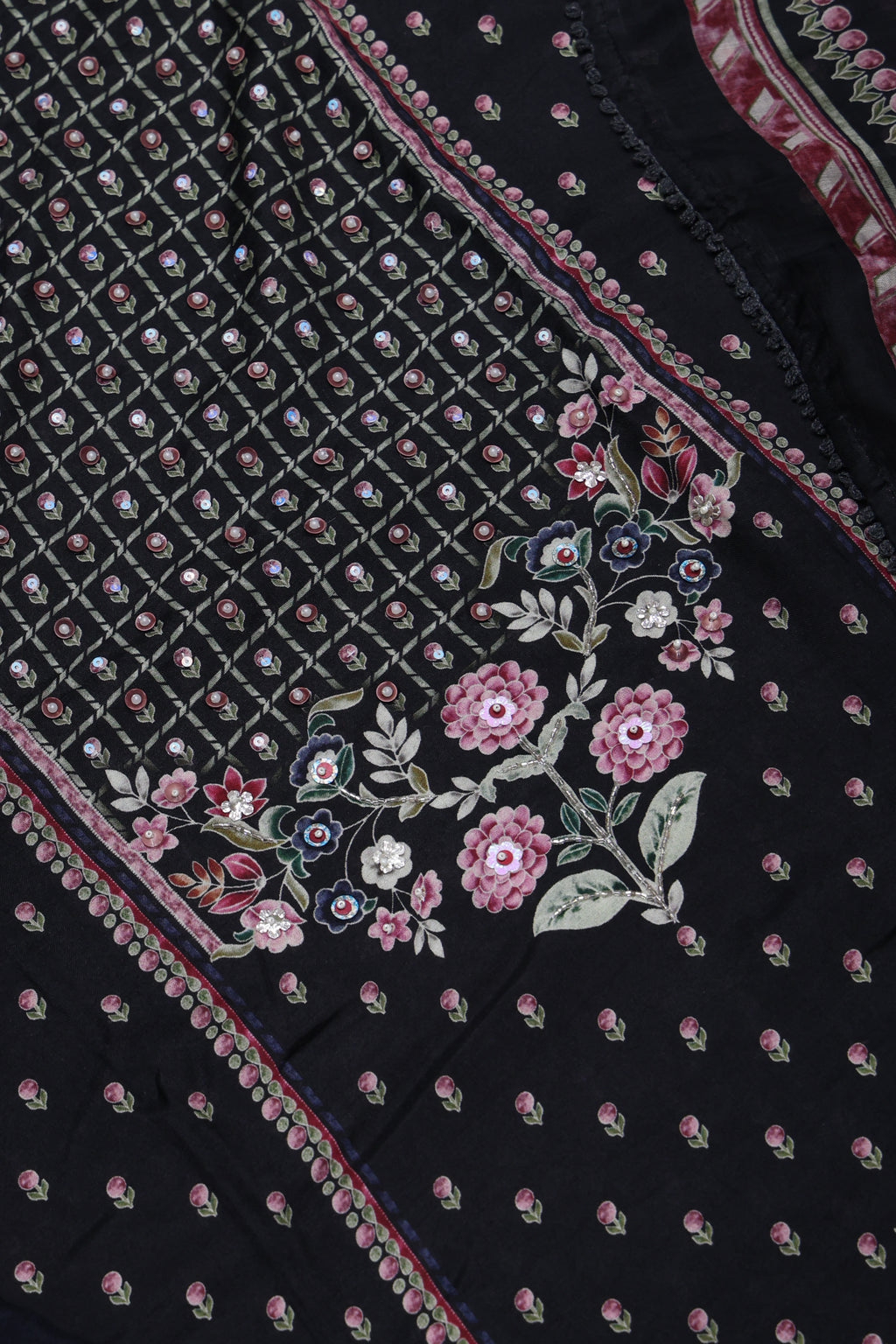 Premium Pure MASLIN Silk Unstitched Suit & Dupatta