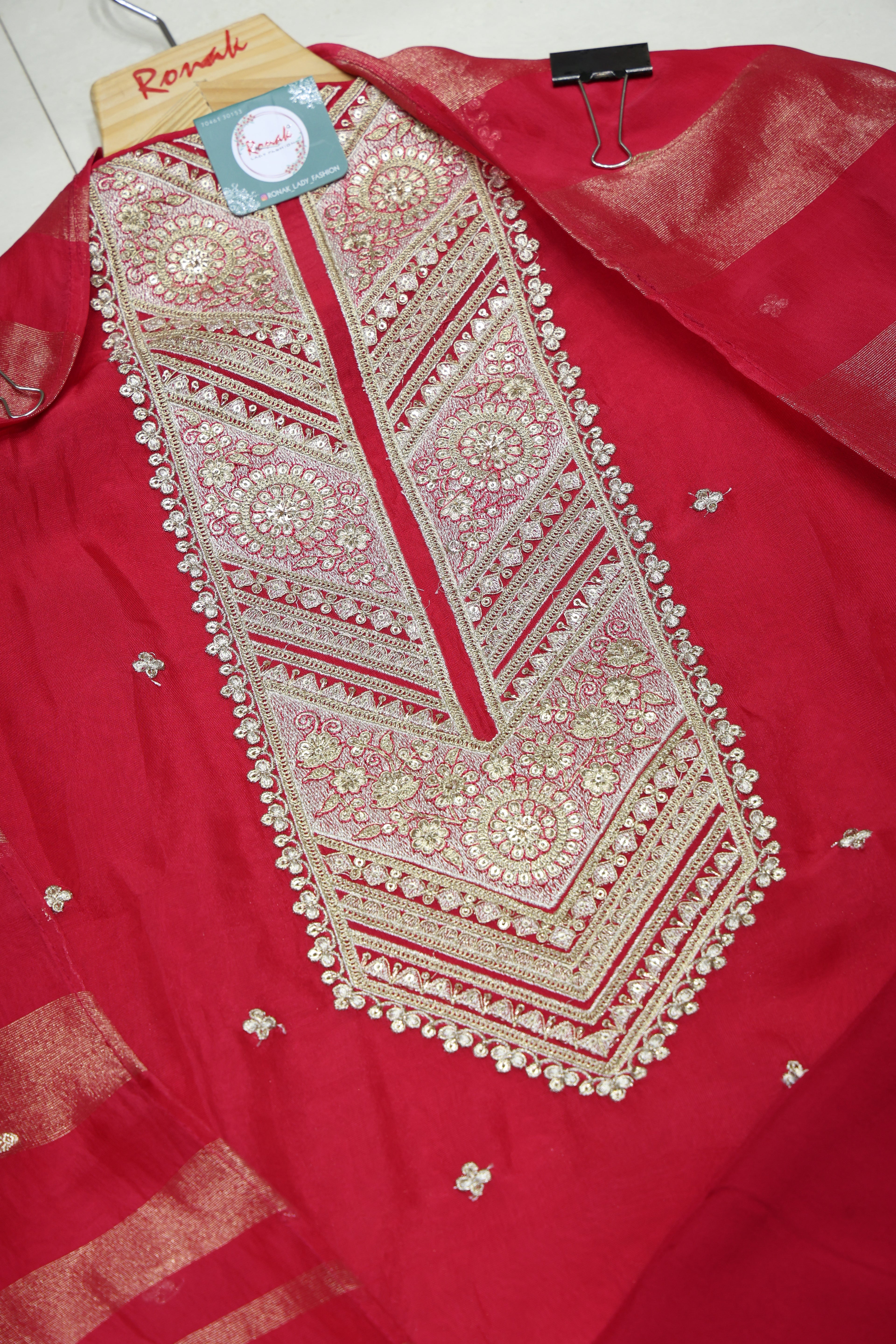 Premium Pure Organza Unstitched Suit with Royal Kanjiwaram Dupatta