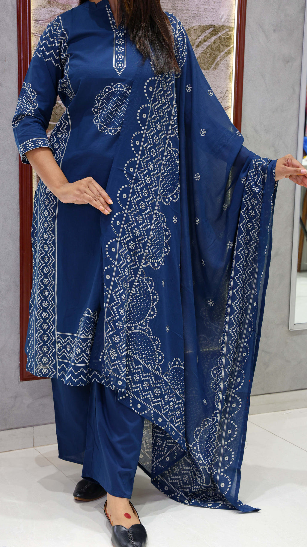Pure Cotton Straight Cut Dress with Mal Cotton Dupatta