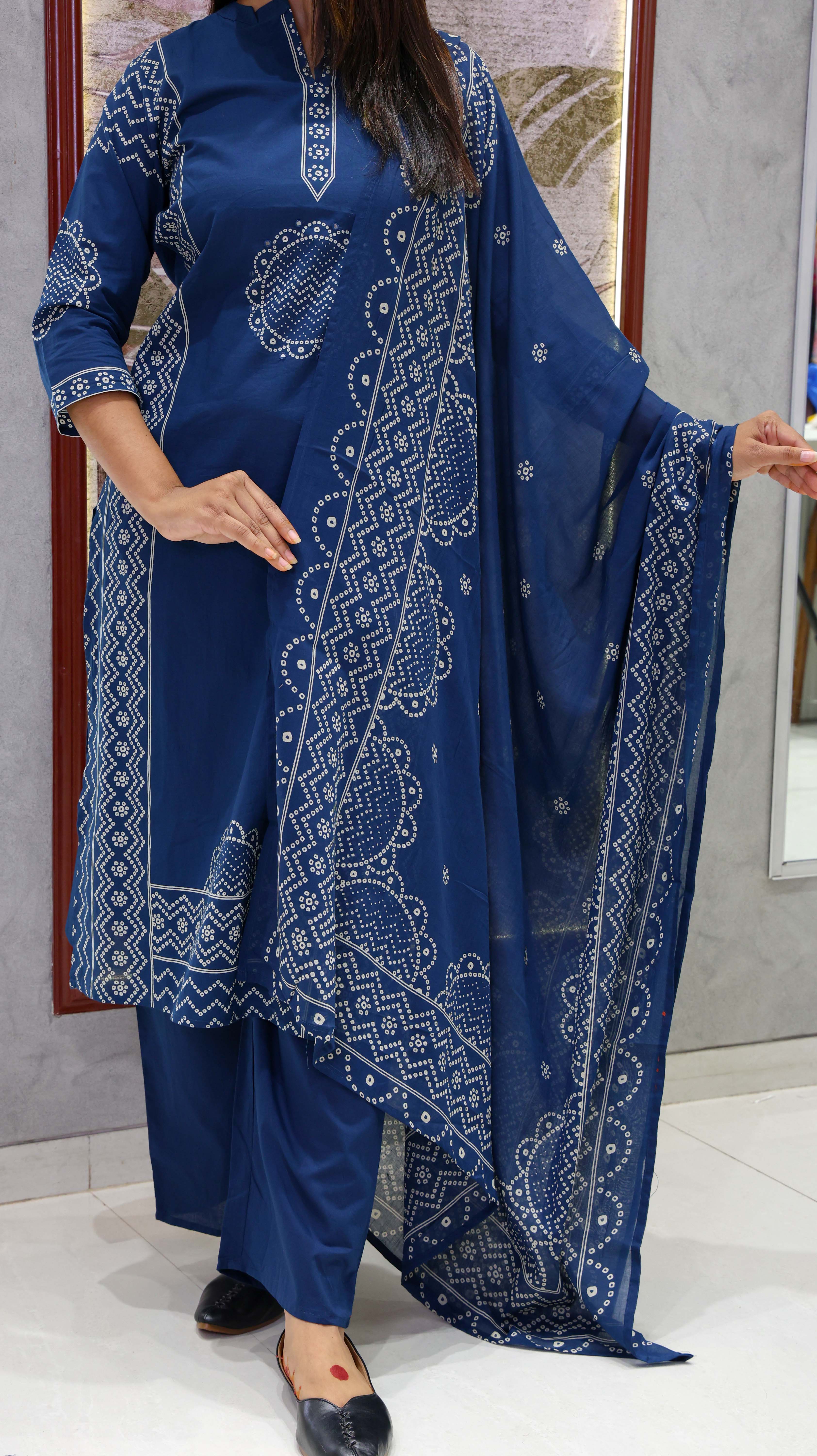Pure Cotton Straight Cut Dress with Mal Cotton Dupatta