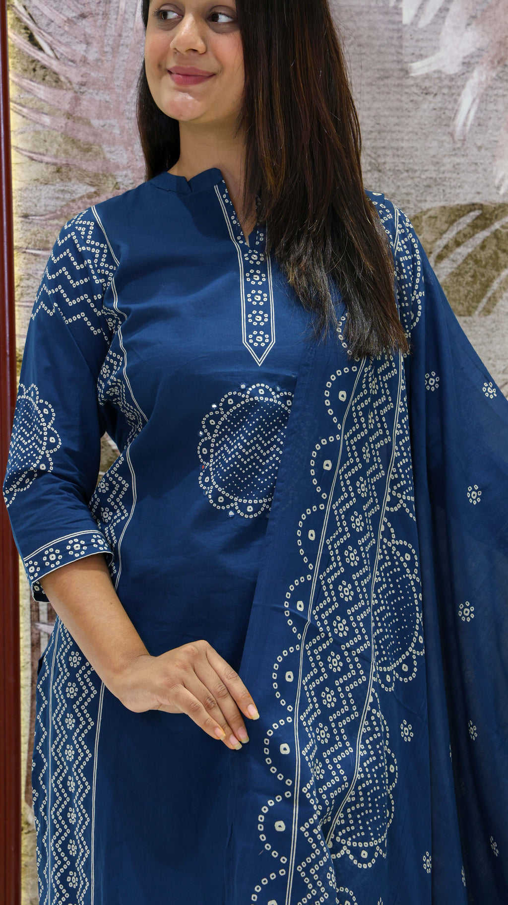 Pure Cotton Straight Cut Dress with Mal Cotton Dupatta