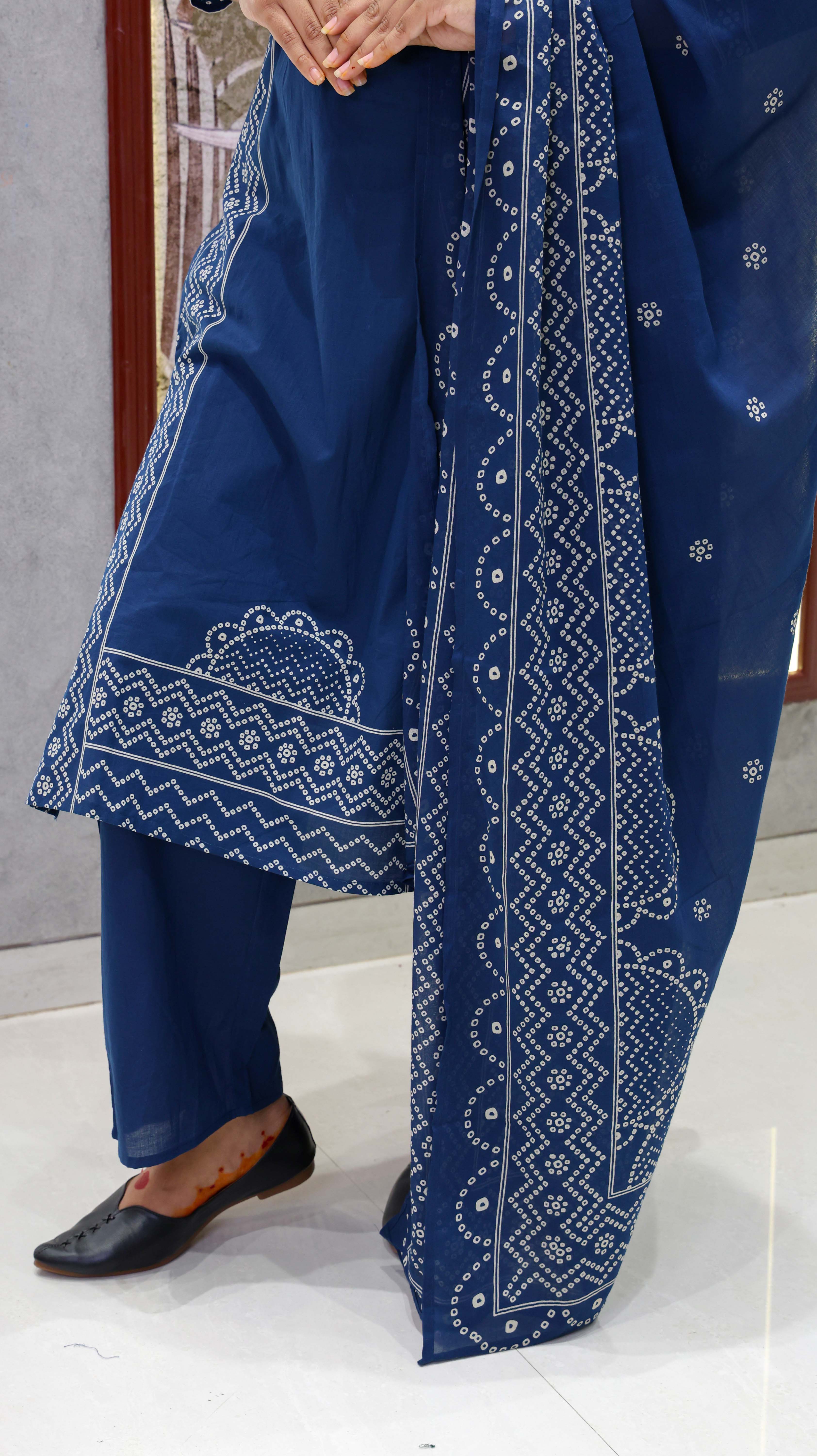Pure Cotton Straight Cut Dress with Mal Cotton Dupatta