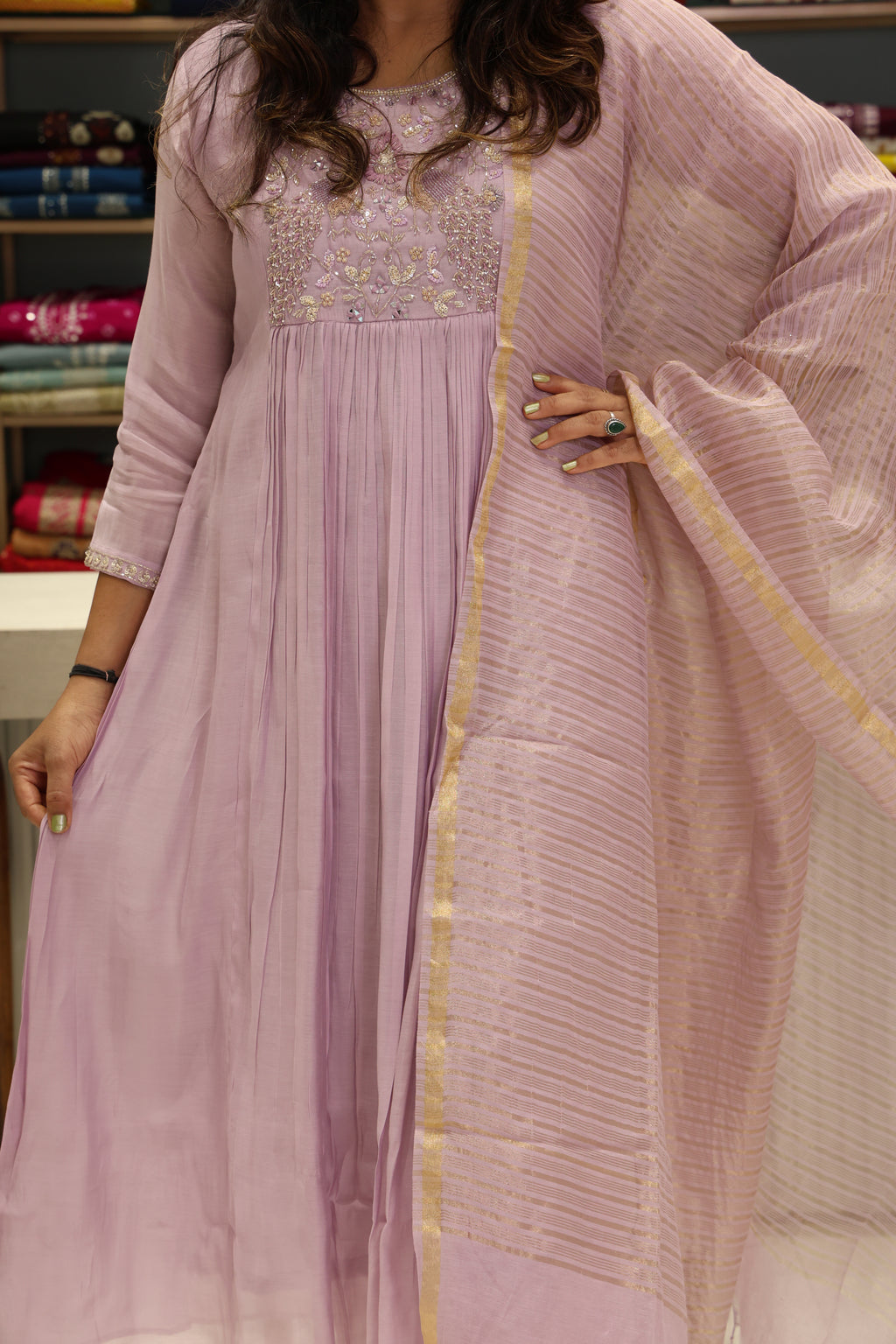 Pure Muslin Silk A-Line Dress