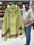 chanderi silk unstich suits.