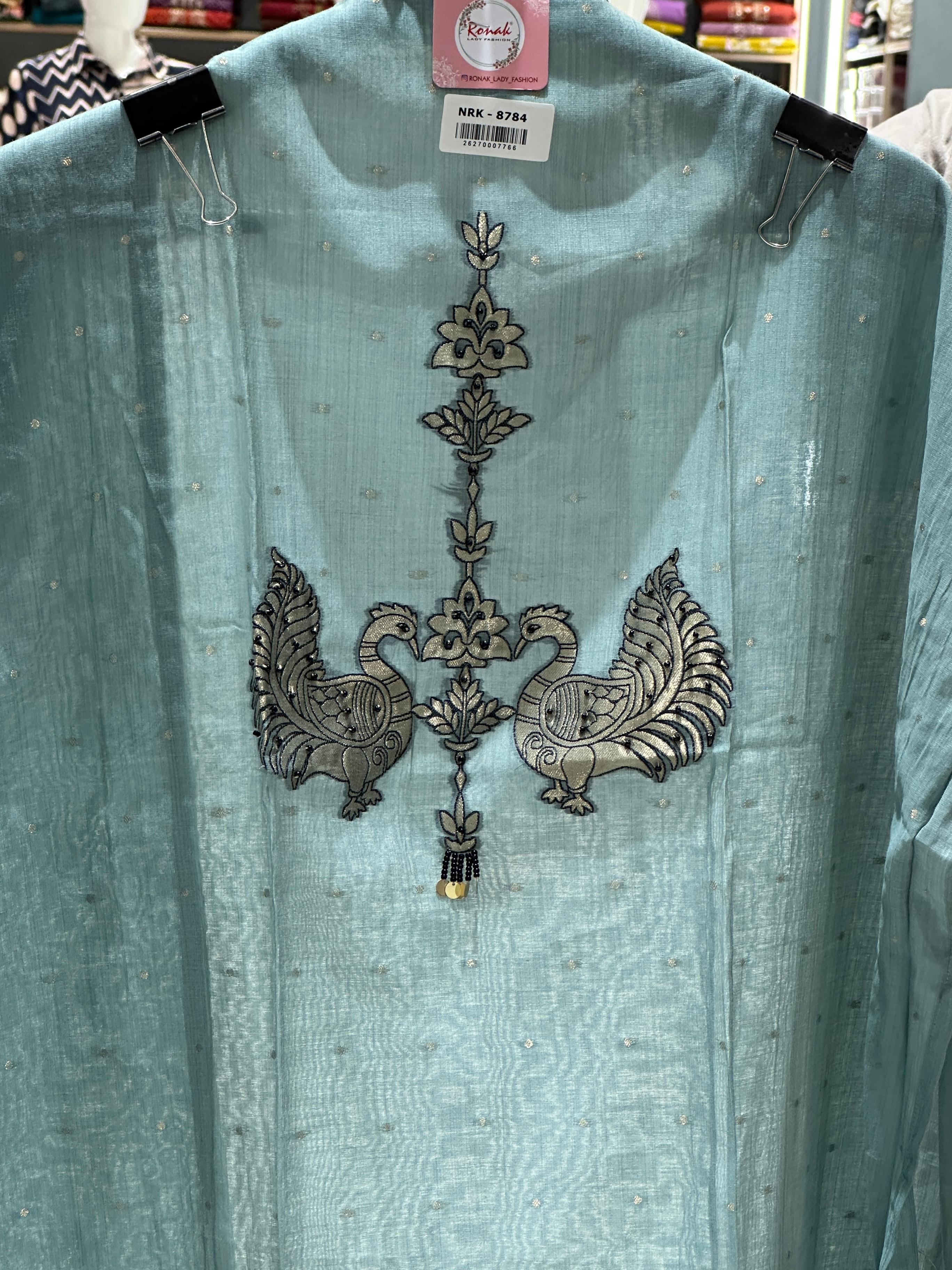 chanderi silk unstich suits.